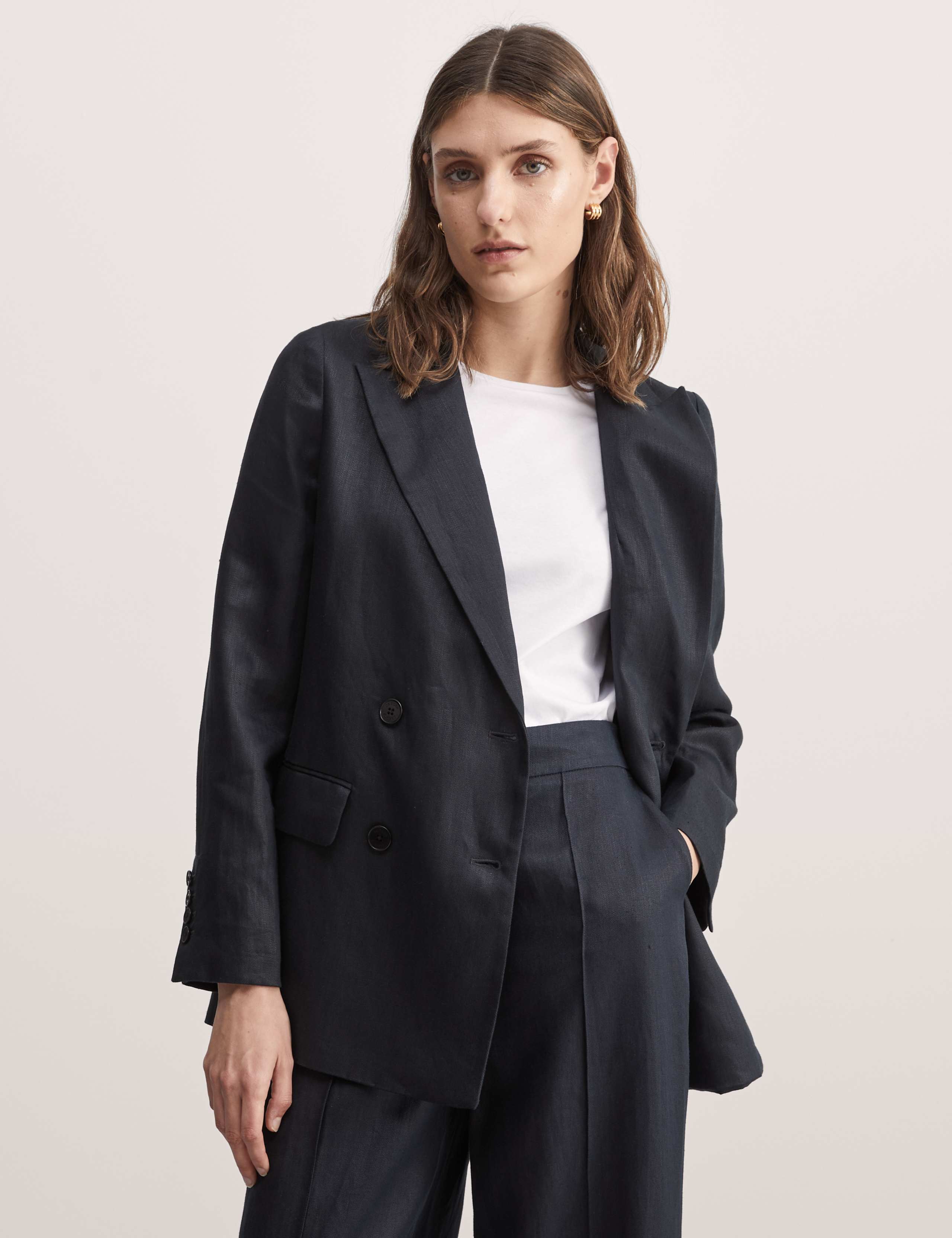 Pure Linen Double Breasted Jacket 5 of 6