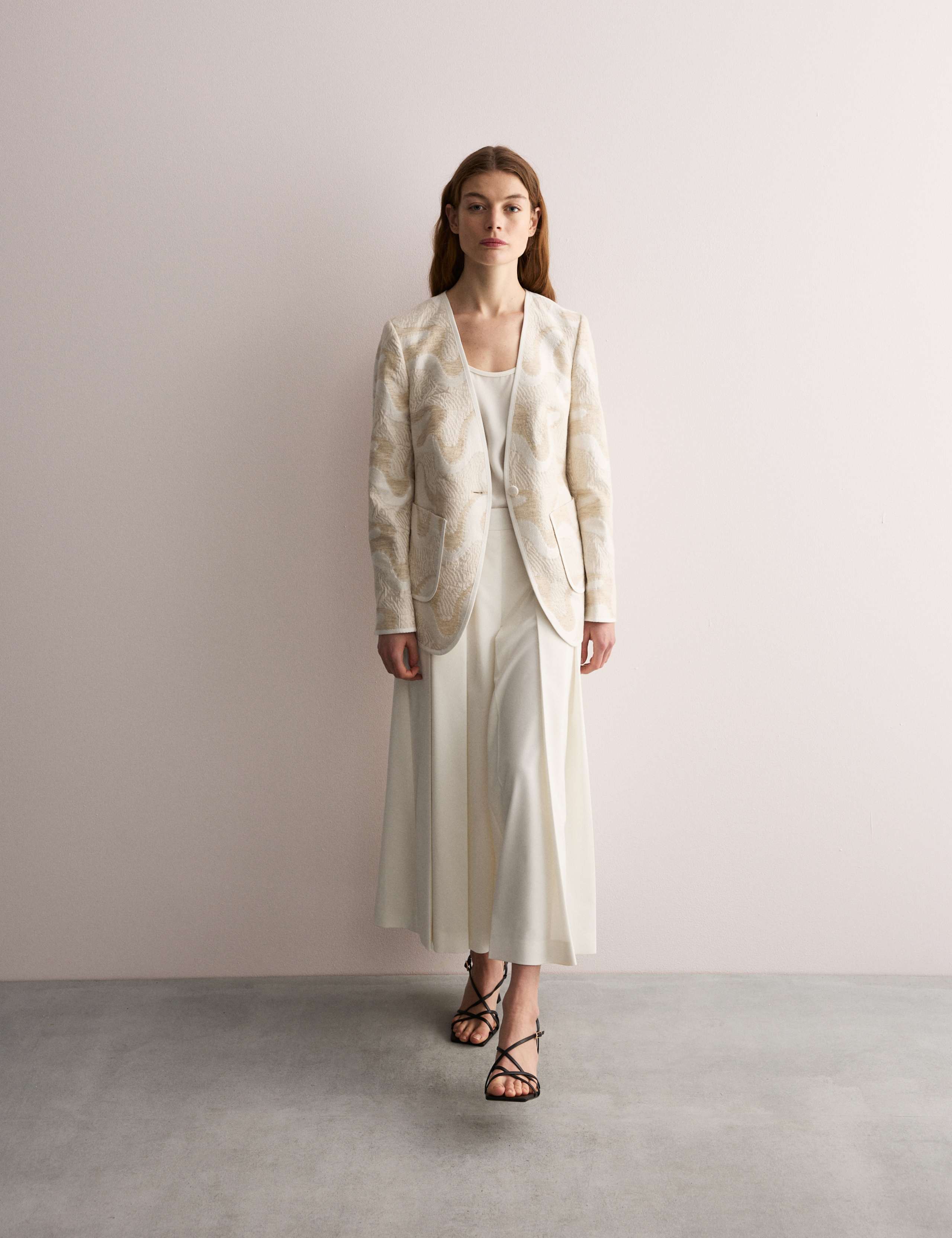 Cotton Rich Jacquard Collarless Jacket 8 of 12