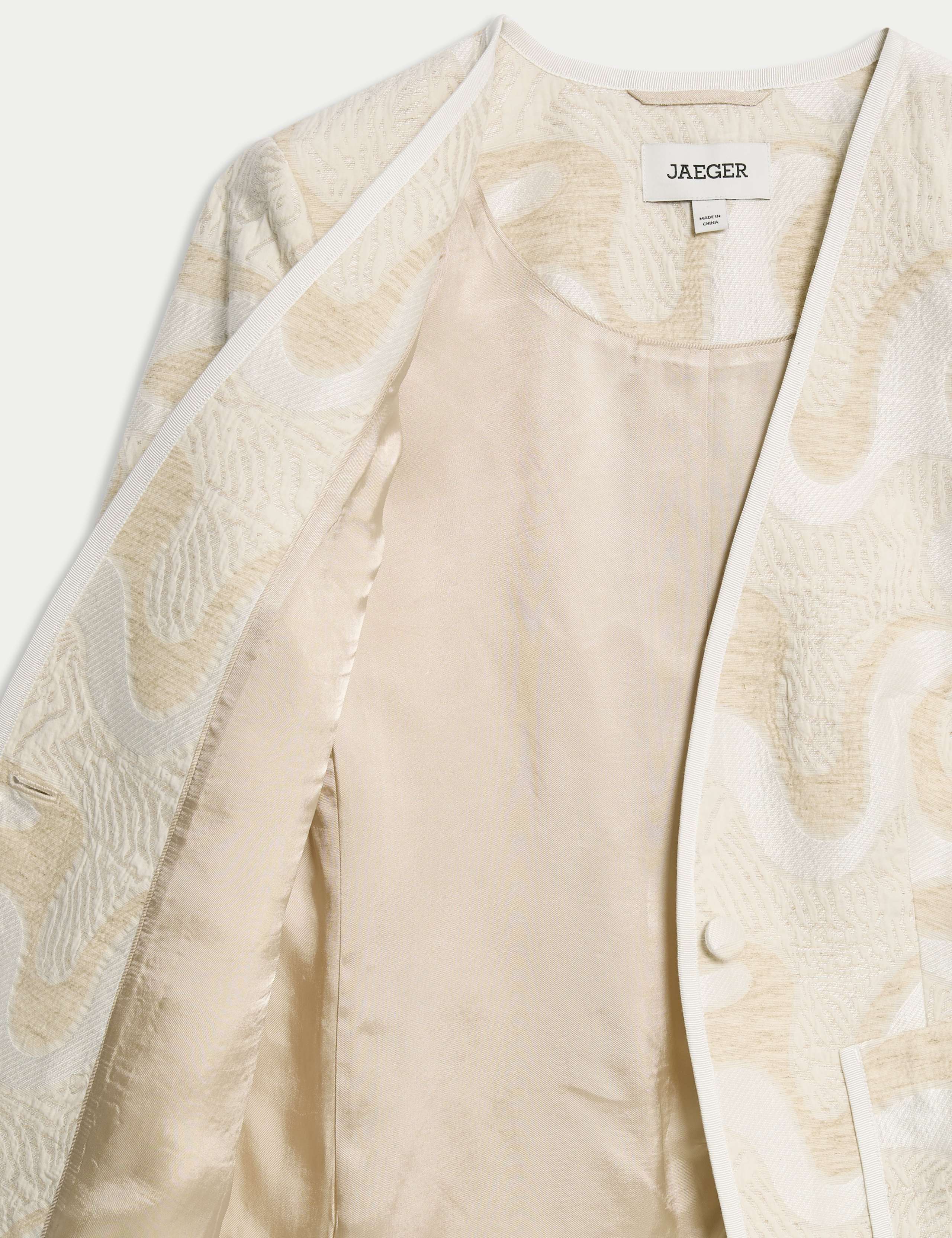 Cotton Rich Jacquard Collarless Jacket 11 of 12