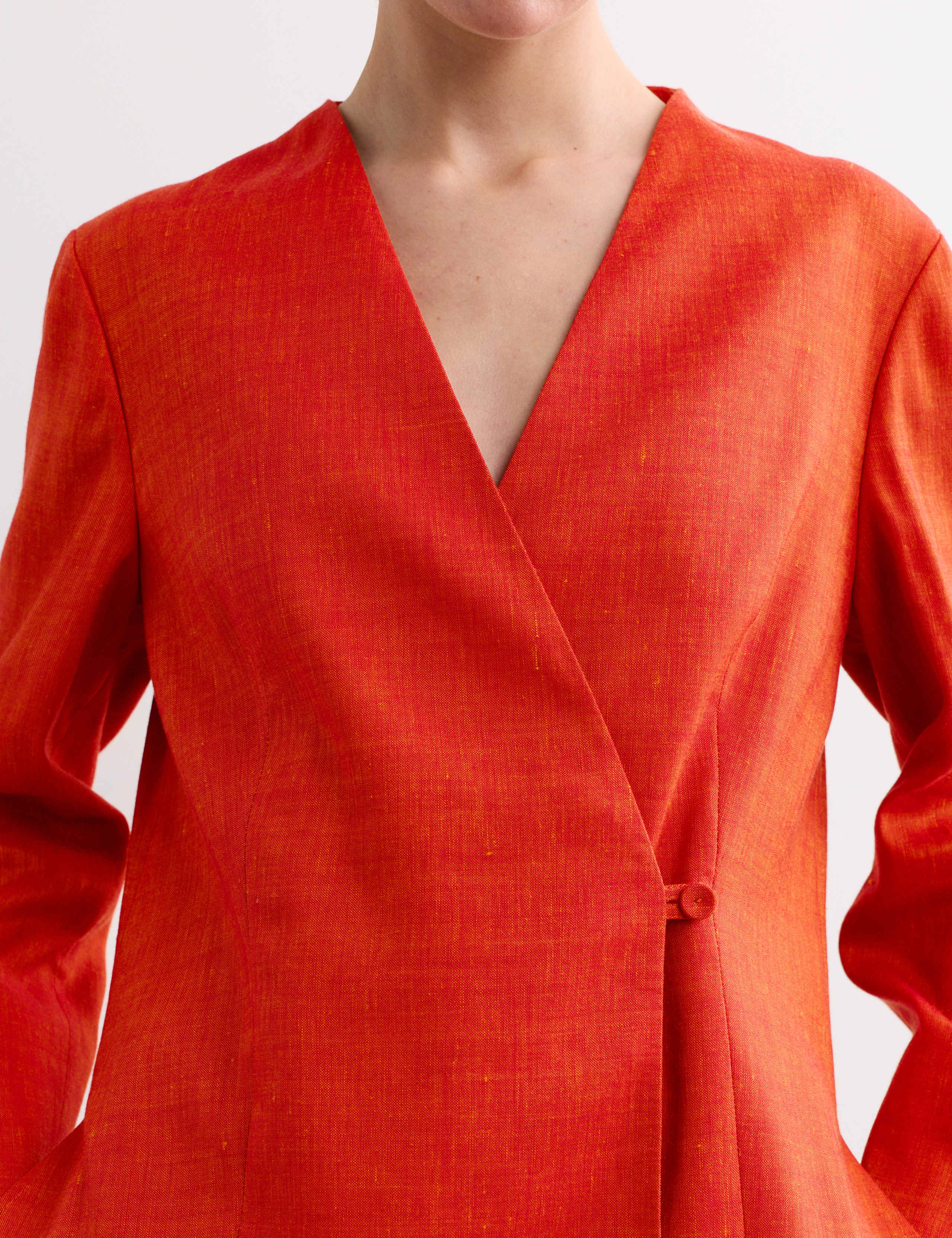 Linen Rich Colarless Longline Jacket 3 of 7