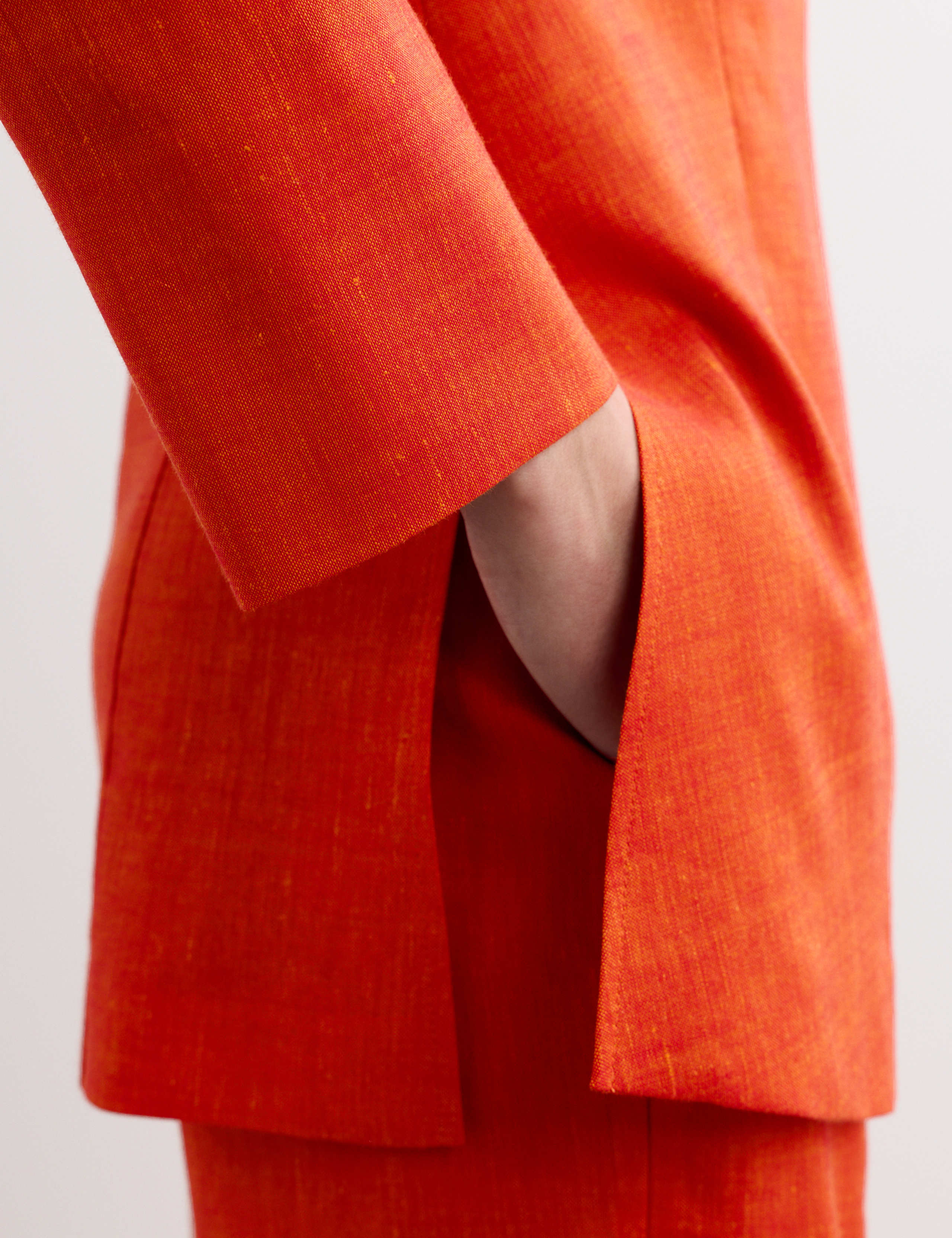 Linen Rich Colarless Longline Jacket 5 of 7