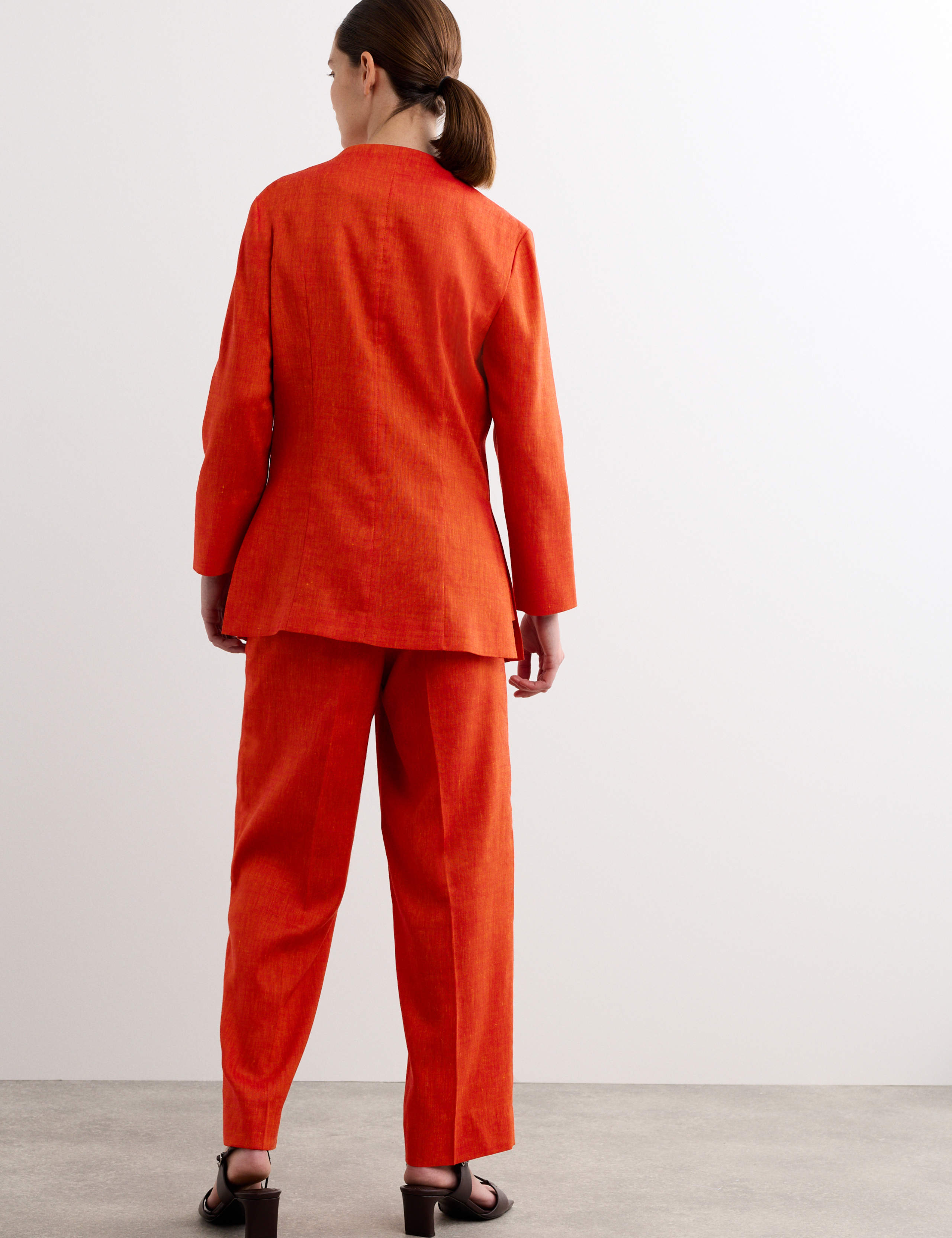 Linen Rich Colarless Longline Jacket 7 of 7