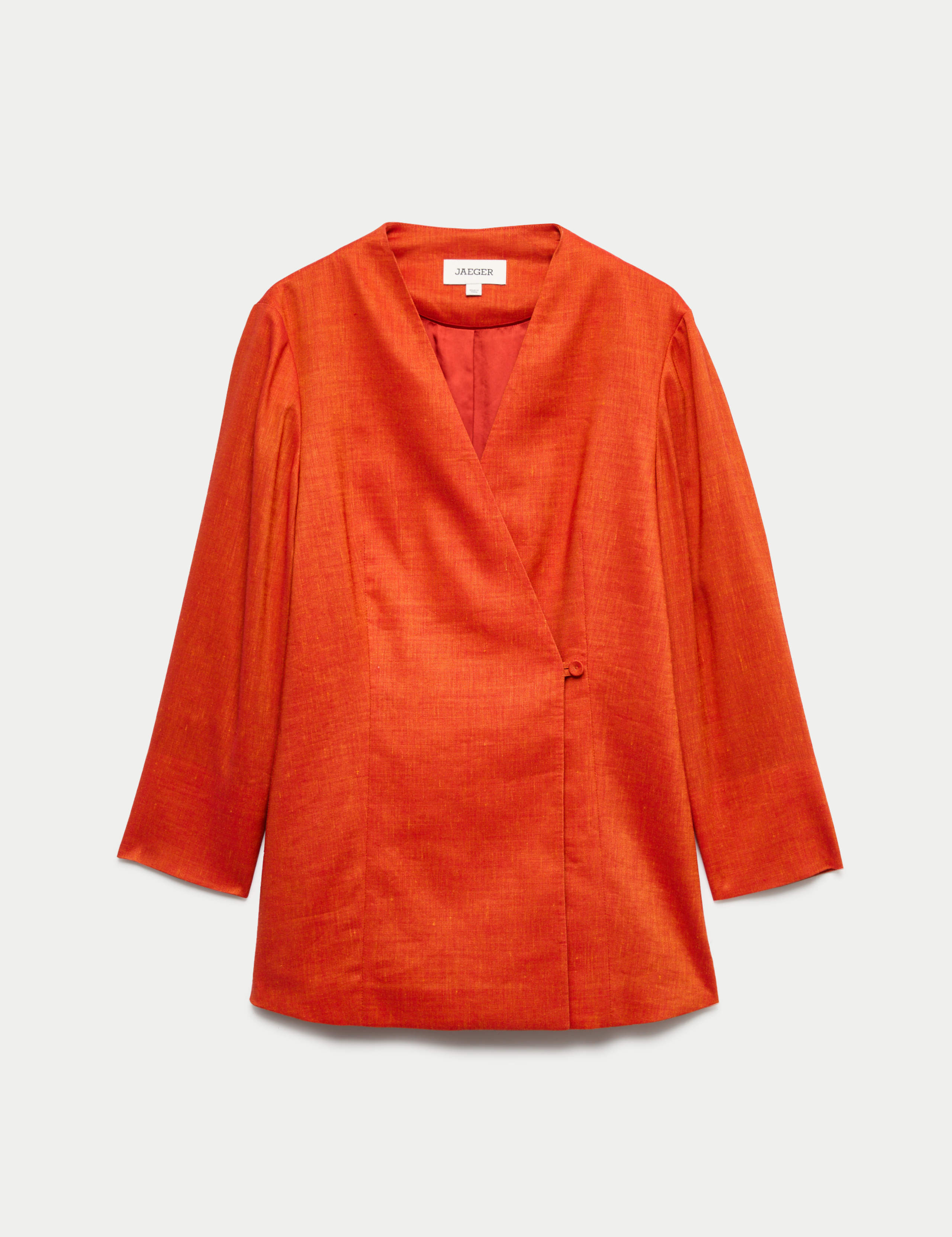 Linen Rich Colarless Longline Jacket 2 of 7