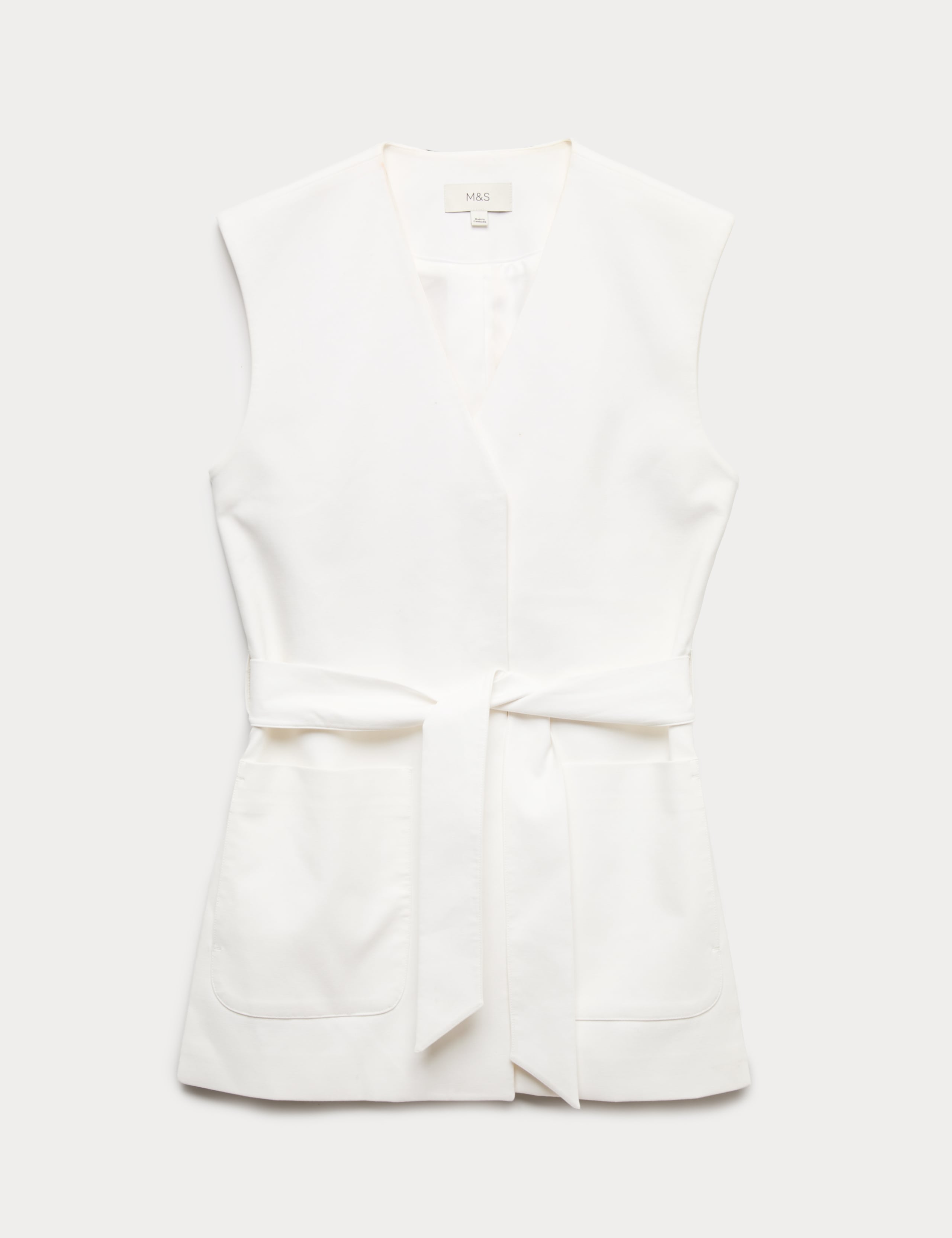 Cotton Rich Sleeveless Jacket with Modal 2 of 8