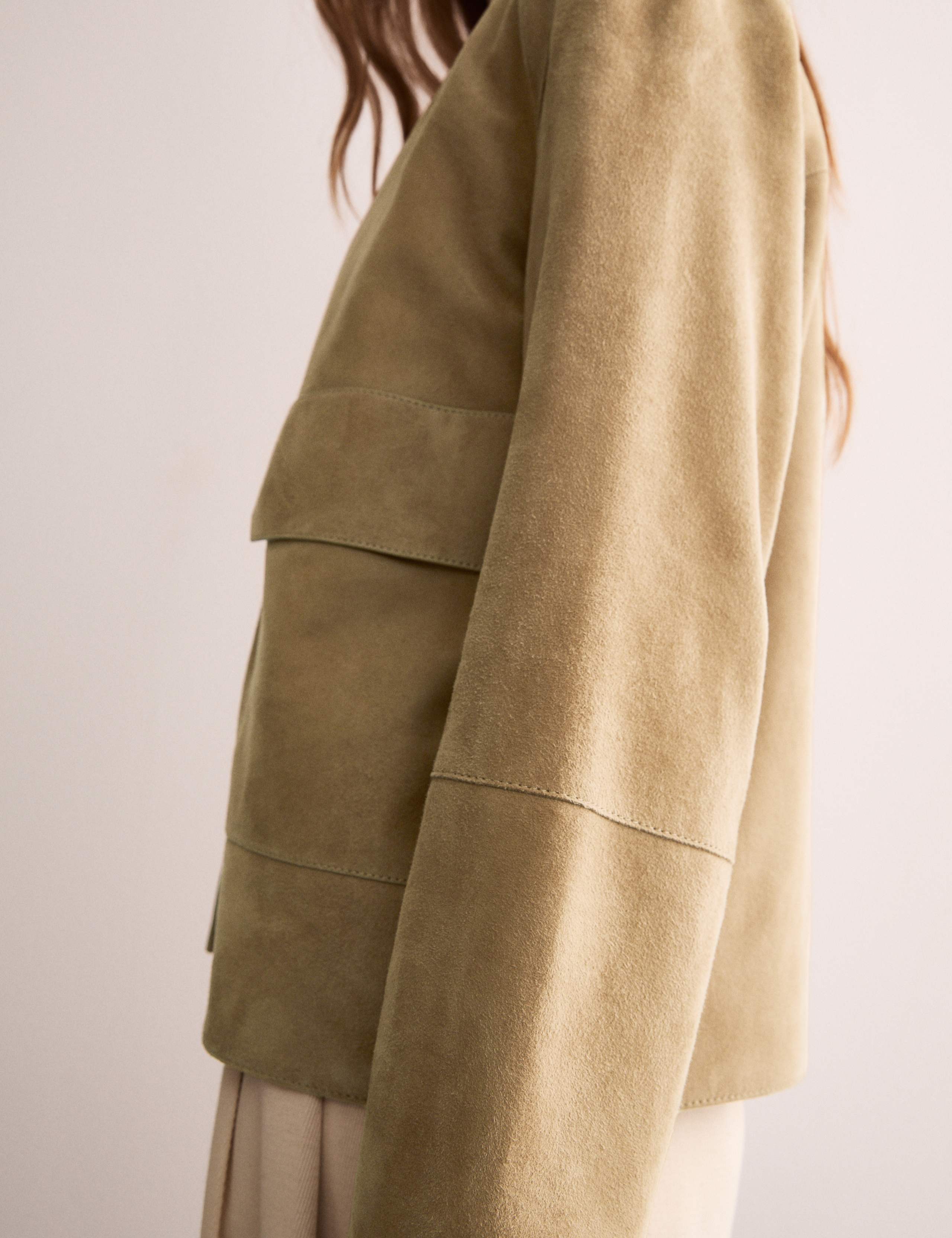 Suede Collarless Jacket 3 of 9