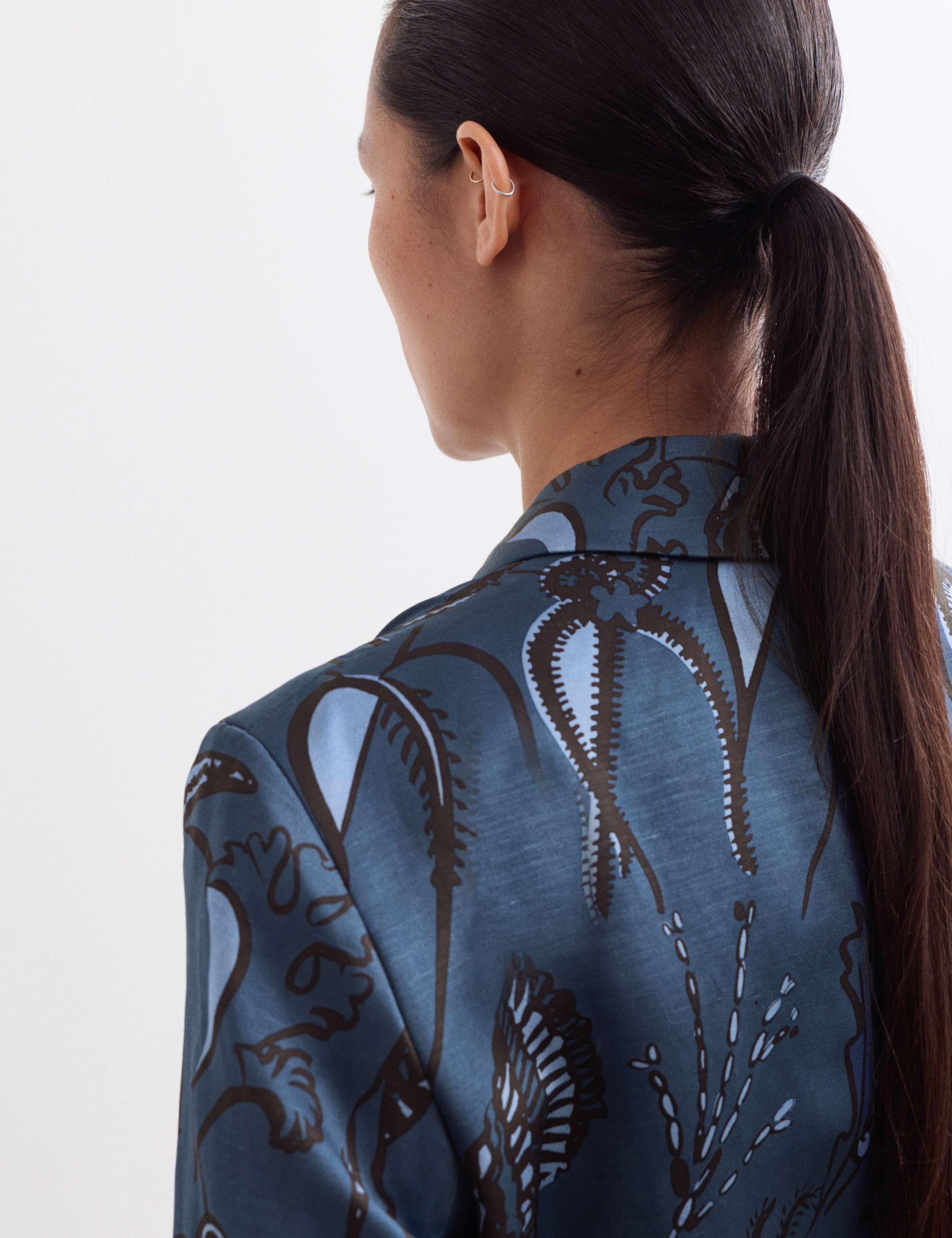 Printed Short Sleeve Longline Blazer 4 of 7