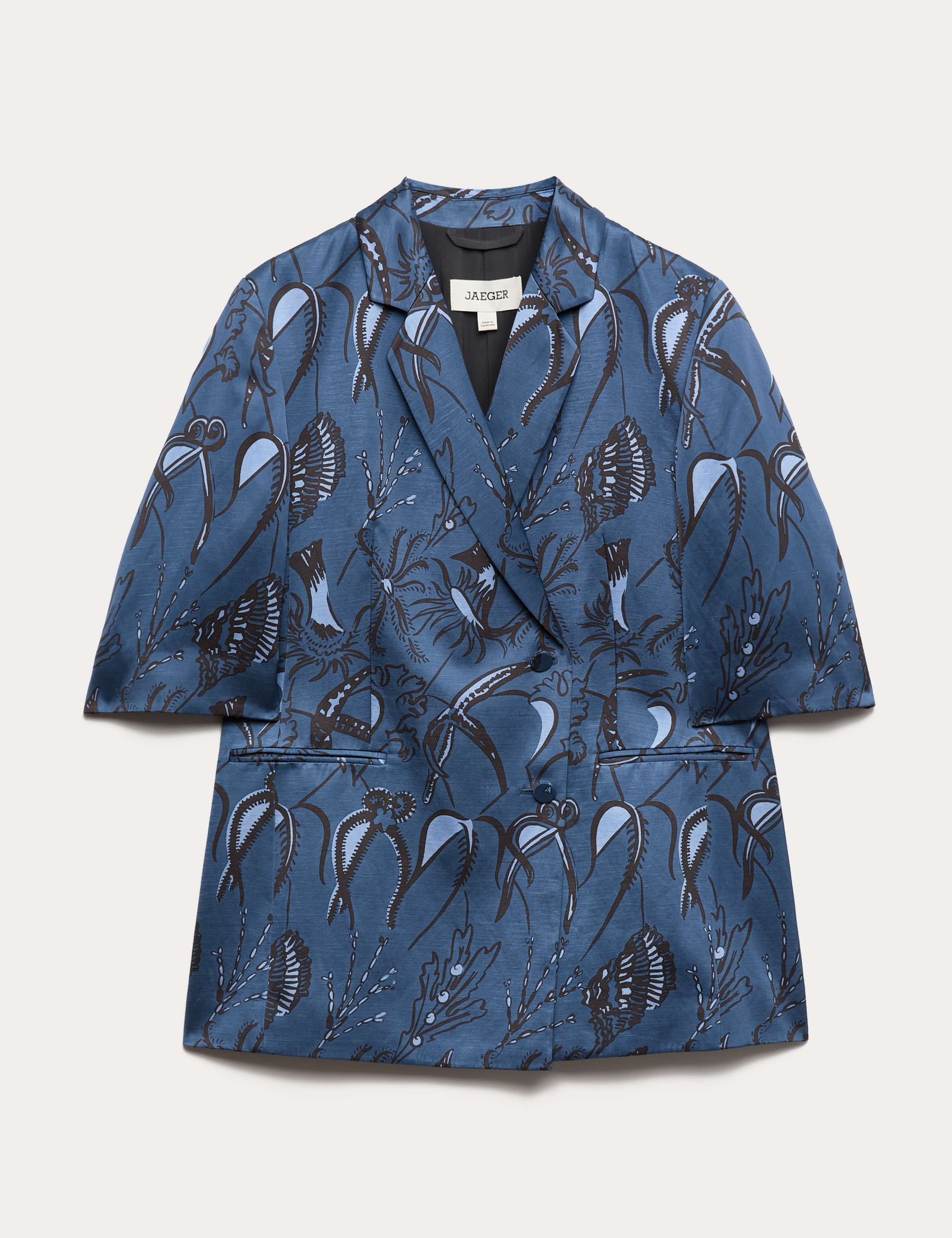 Printed Short Sleeve Longline Blazer 2 of 7