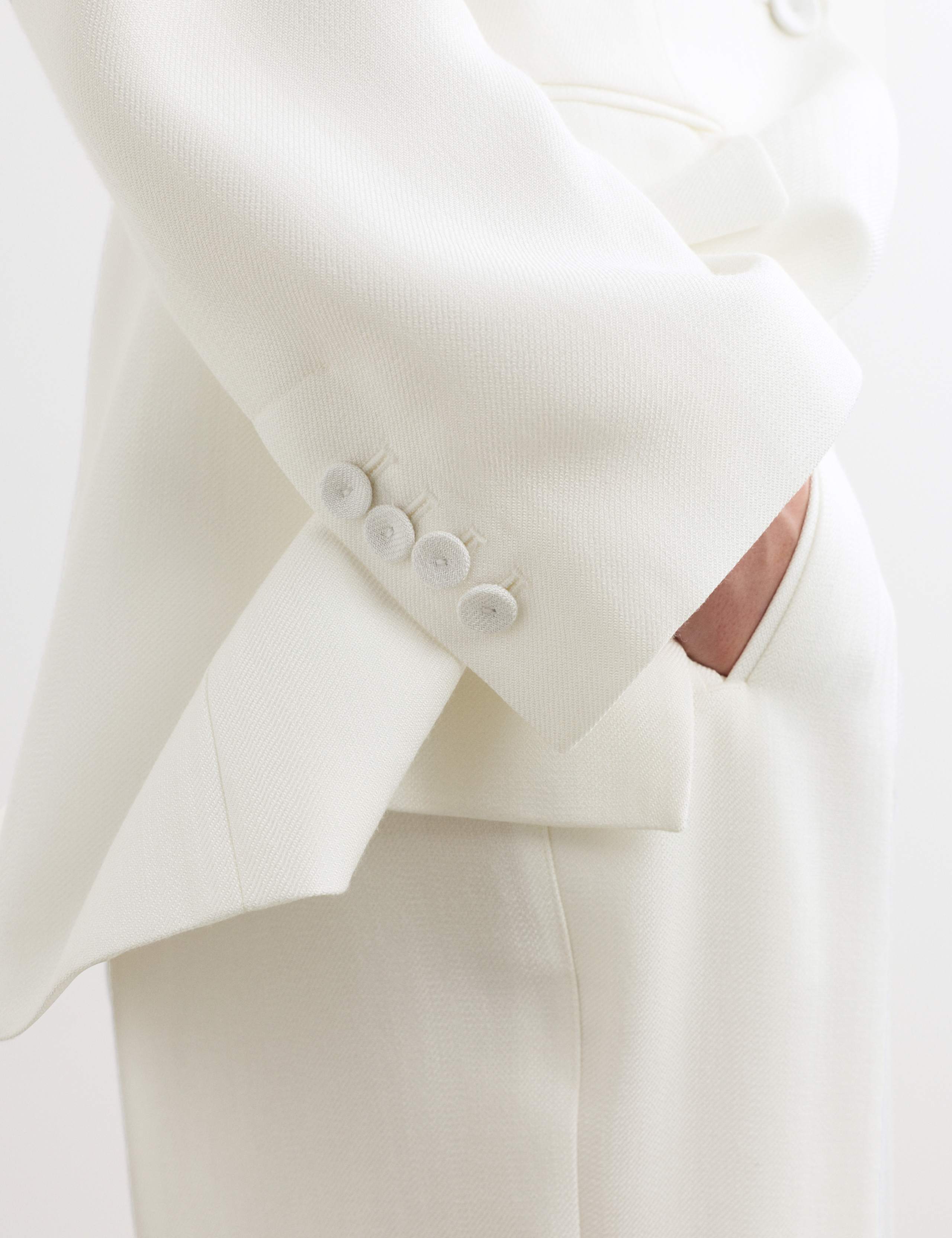 Tailored Basketweave Single Breasted Longline Jacket 4 of 8