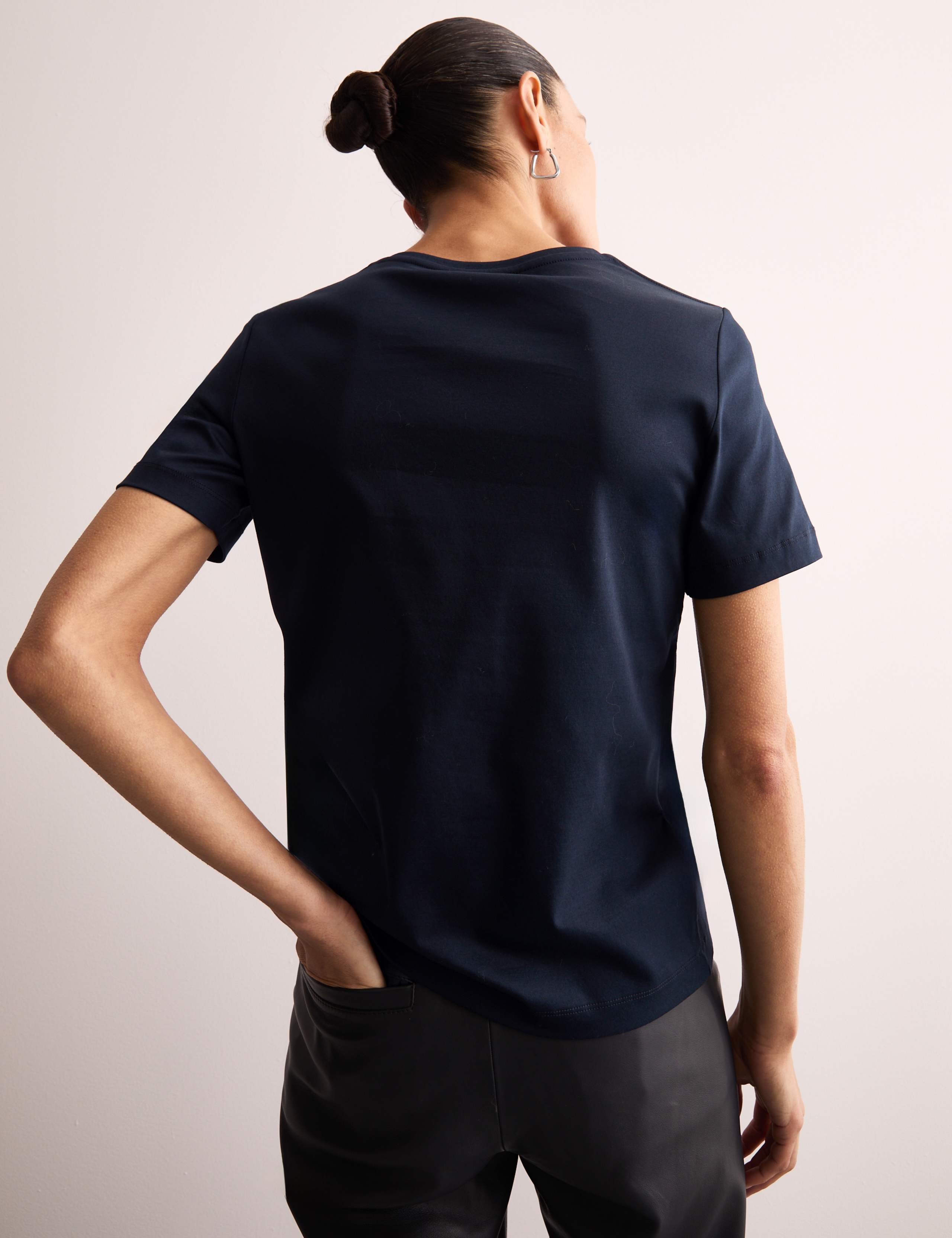 Pure Mercerised Cotton V-Neck T-Shirt 3 of 6