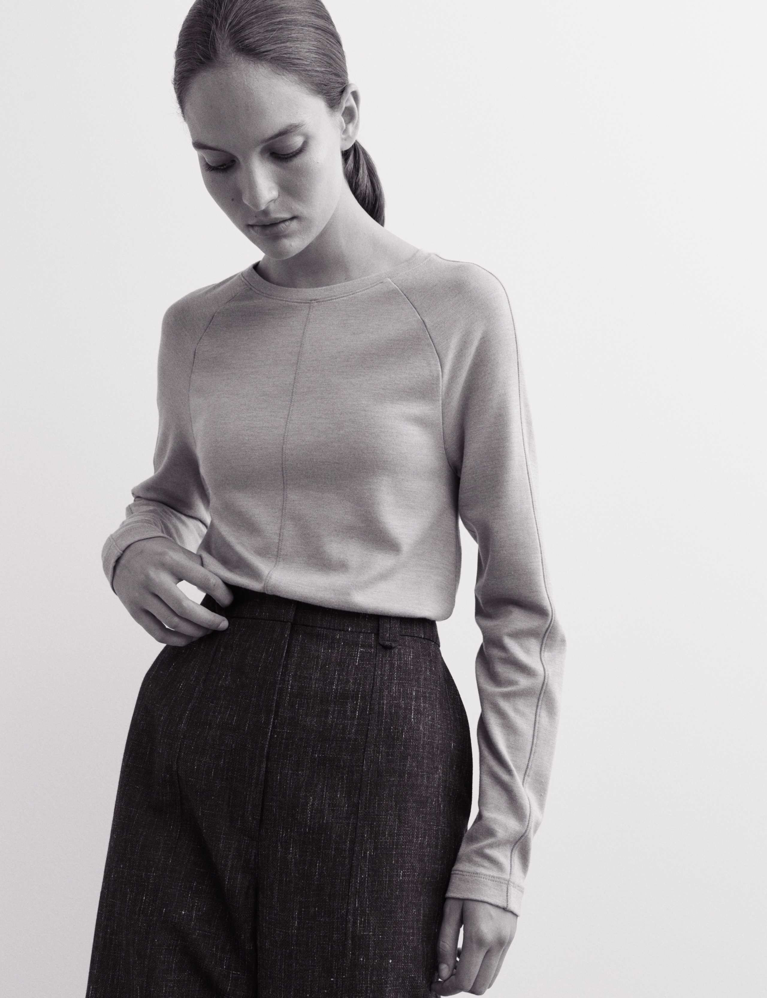 Ribbed Seam Detail Long Sleeve Top 4 of 6