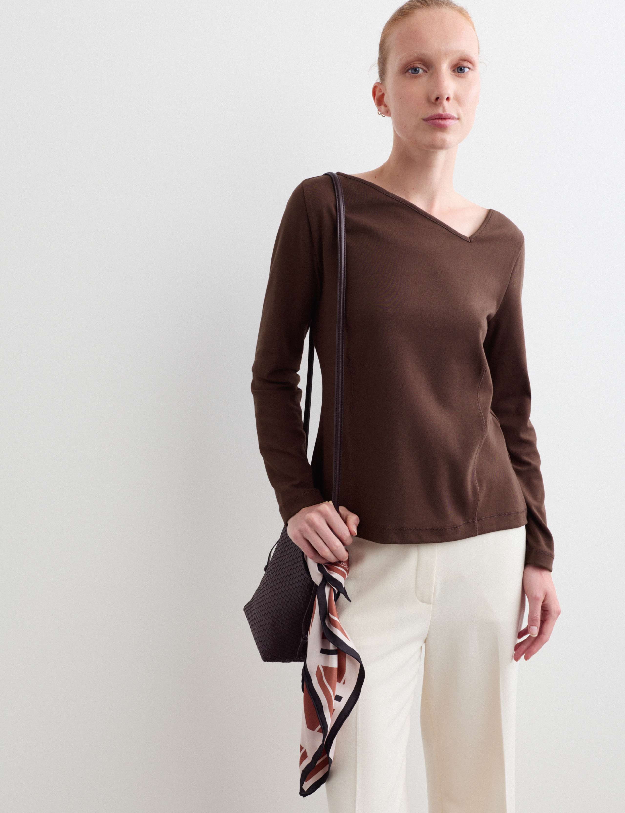 Cotton Modal Asymmetric Neck Top 1 of 6