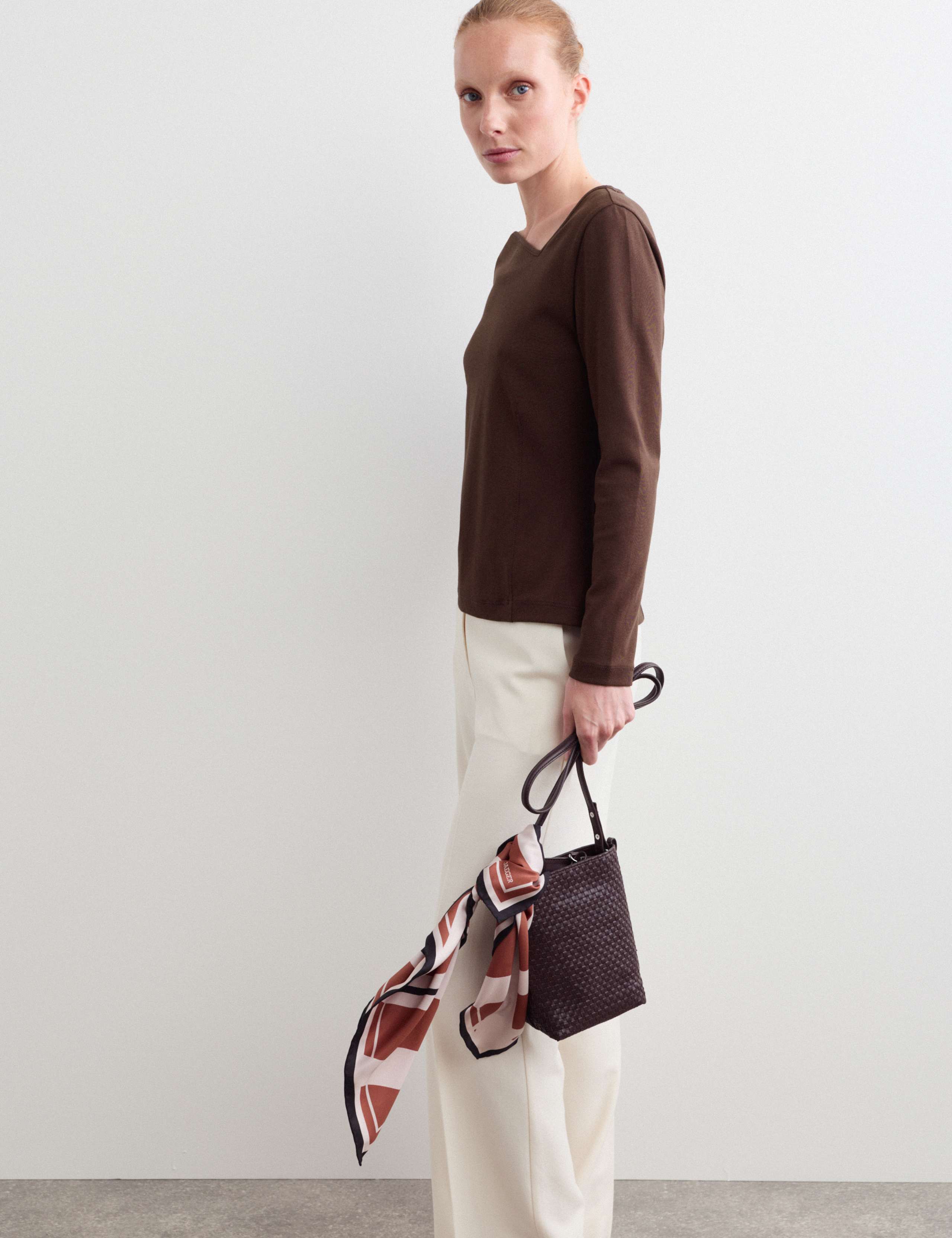 Cotton Modal Asymmetric Neck Top 5 of 6