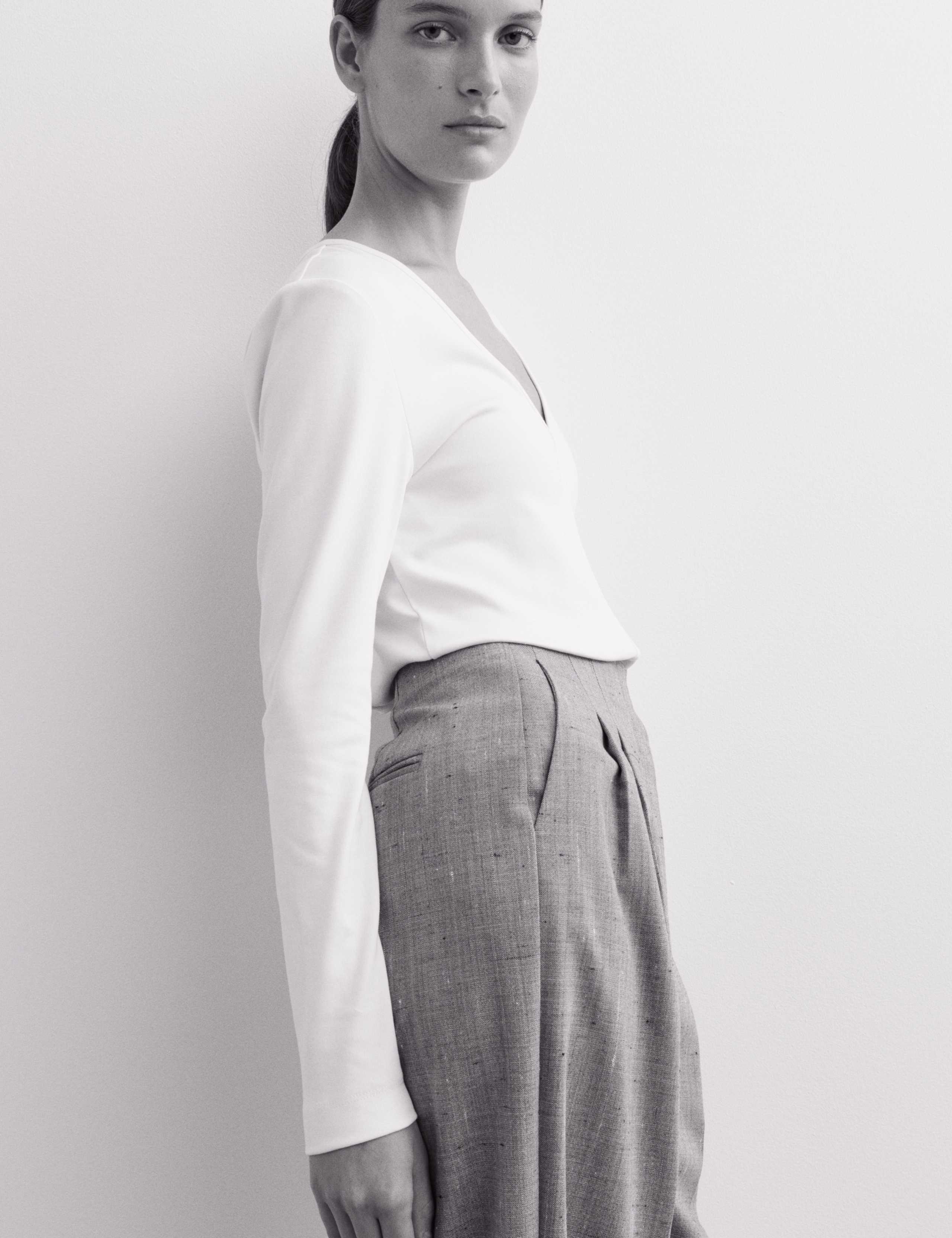 Cotton Modal Blend V-Neck Top 5 of 6