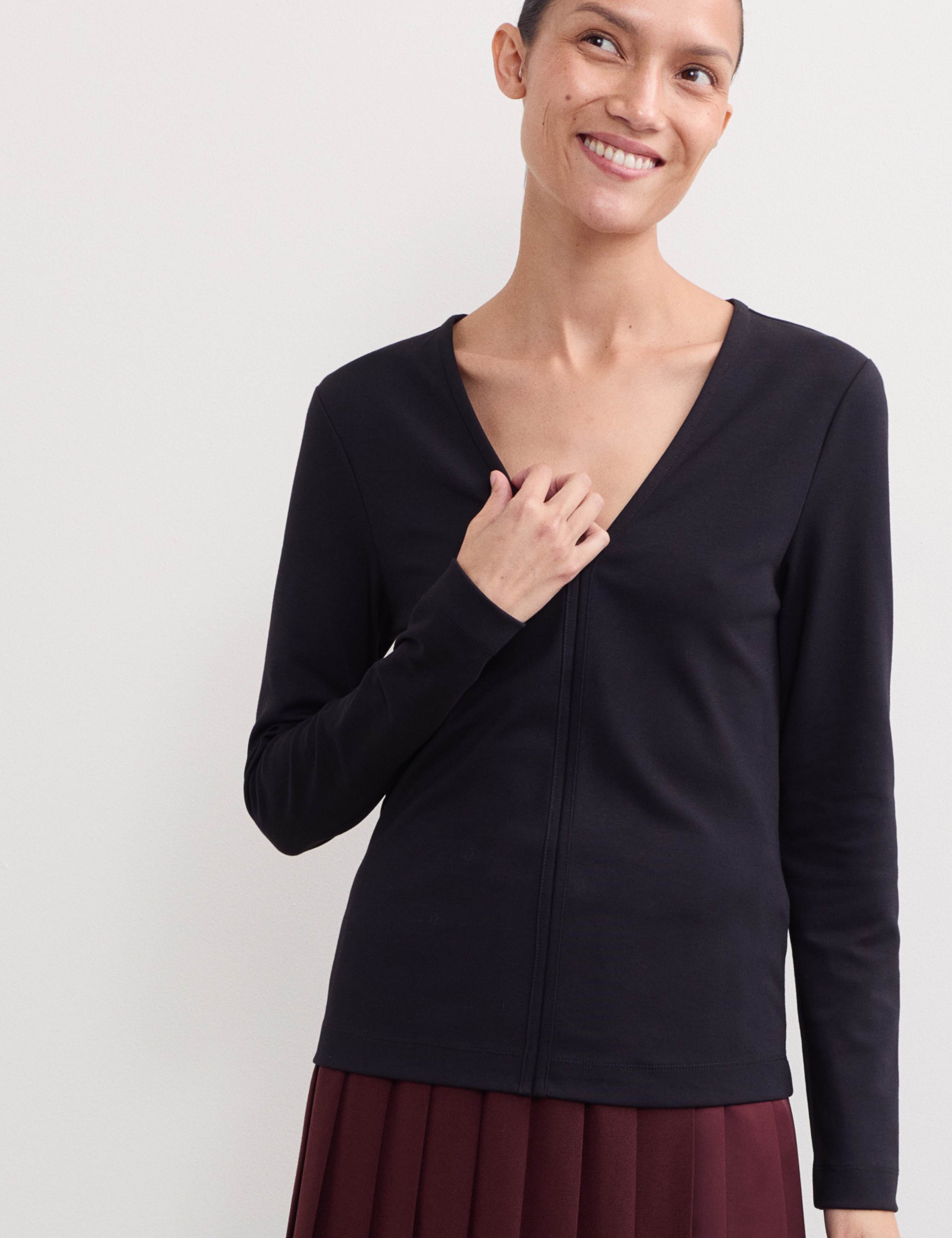 Cotton Modal Blend V-Neck Top 4 of 6