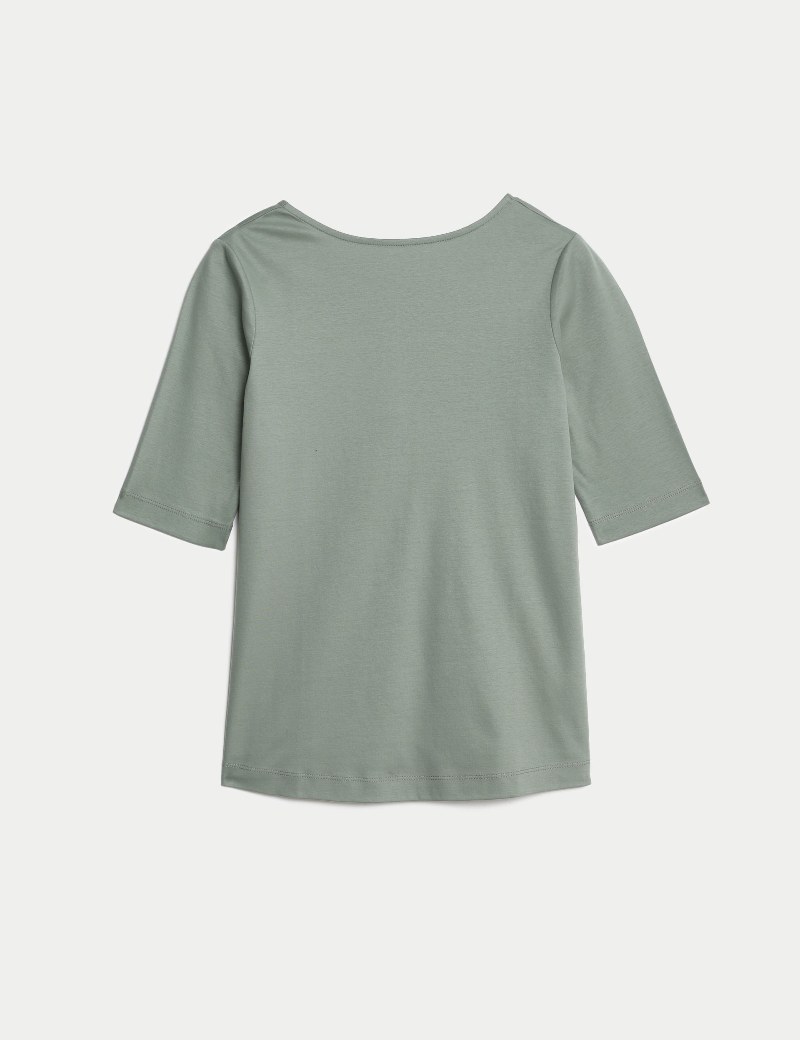 Pure Mercerised Cotton Scoop Back Top 2 of 6