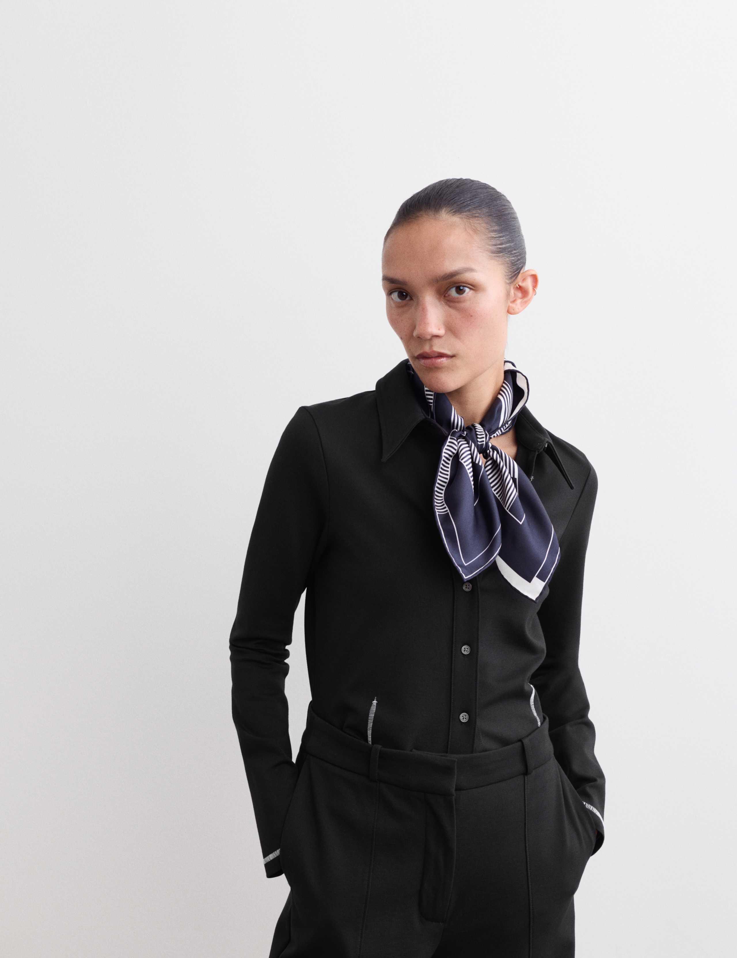 Jersey Collared Stitch Detail Shirt 5 of 7