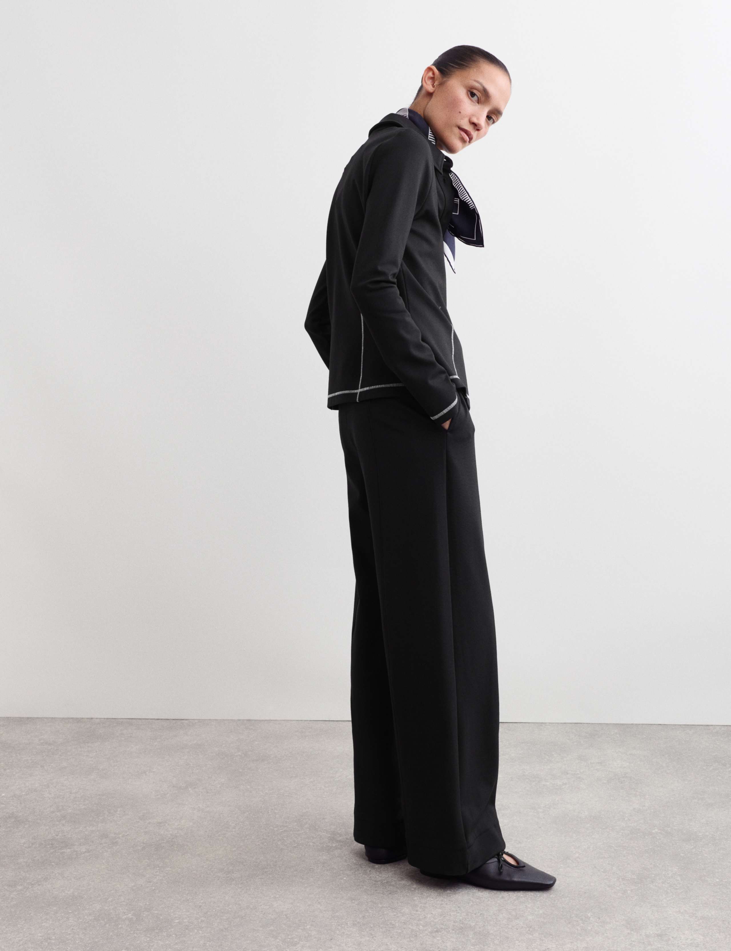 Jersey Collared Stitch Detail Shirt 6 of 7