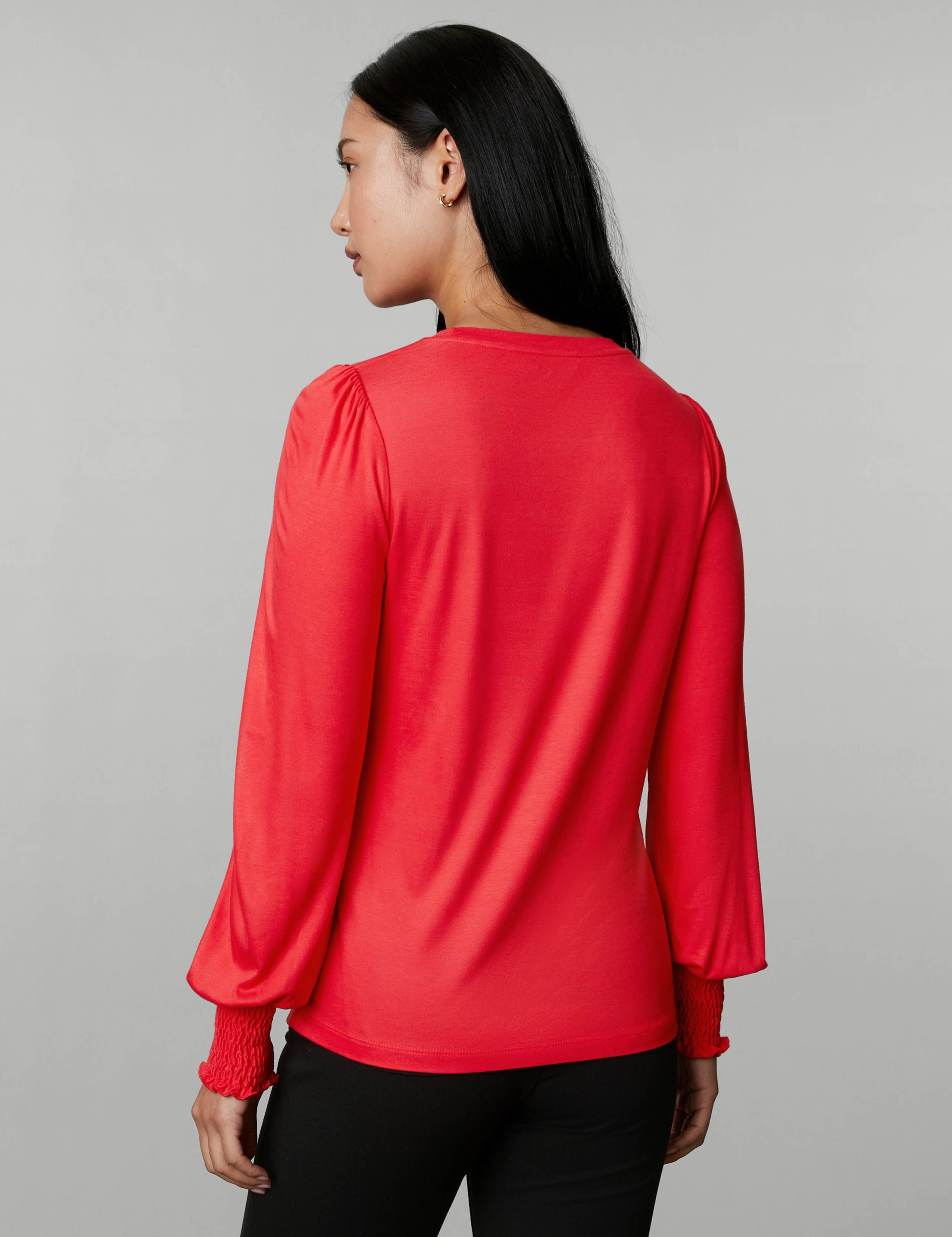 Jersey Shirred Blouson Sleeve Top 5 of 6