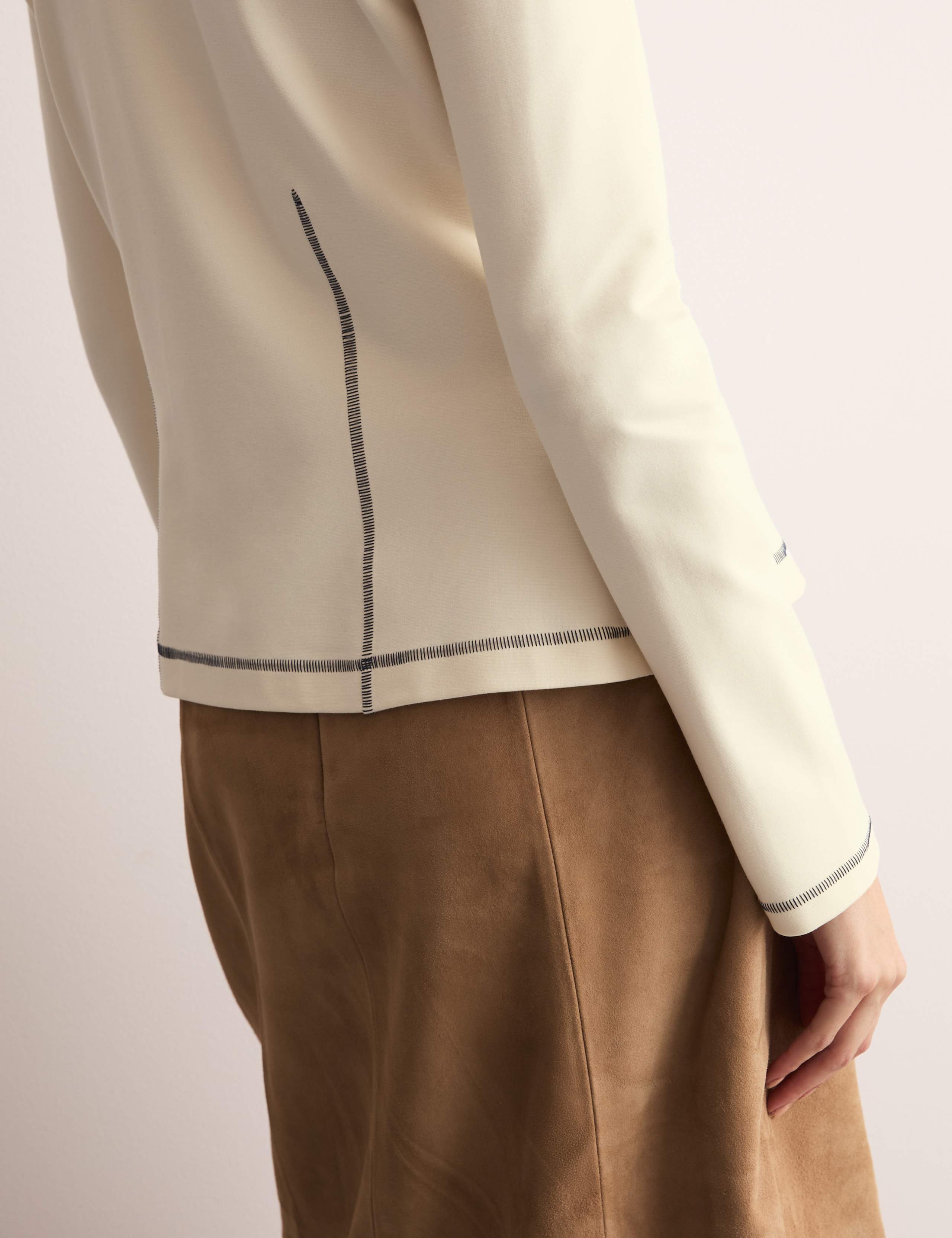 Jersey Collared Stitch Detail Shirt 5 of 7