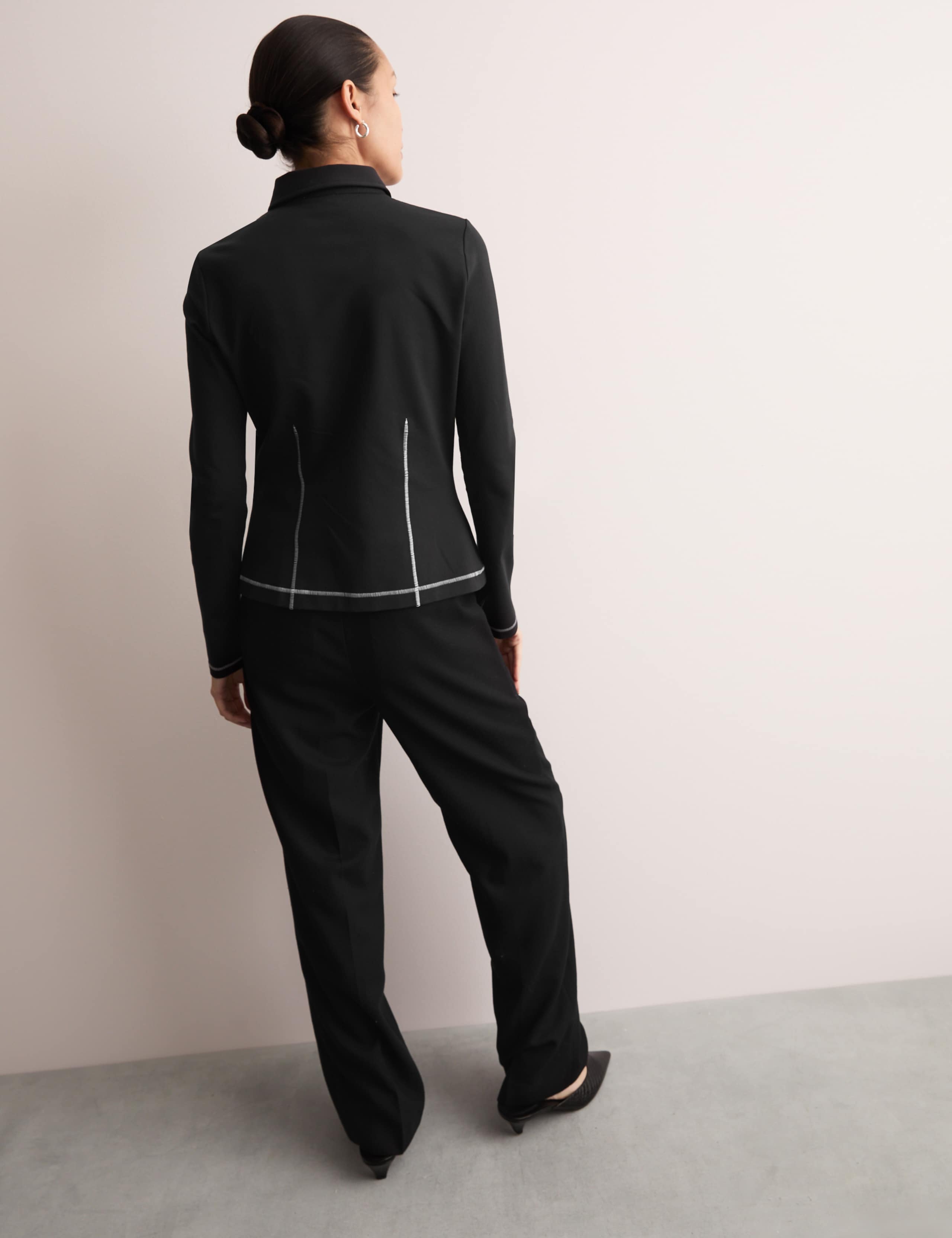 Jersey Collared Stitch Detail Shirt 6 of 7