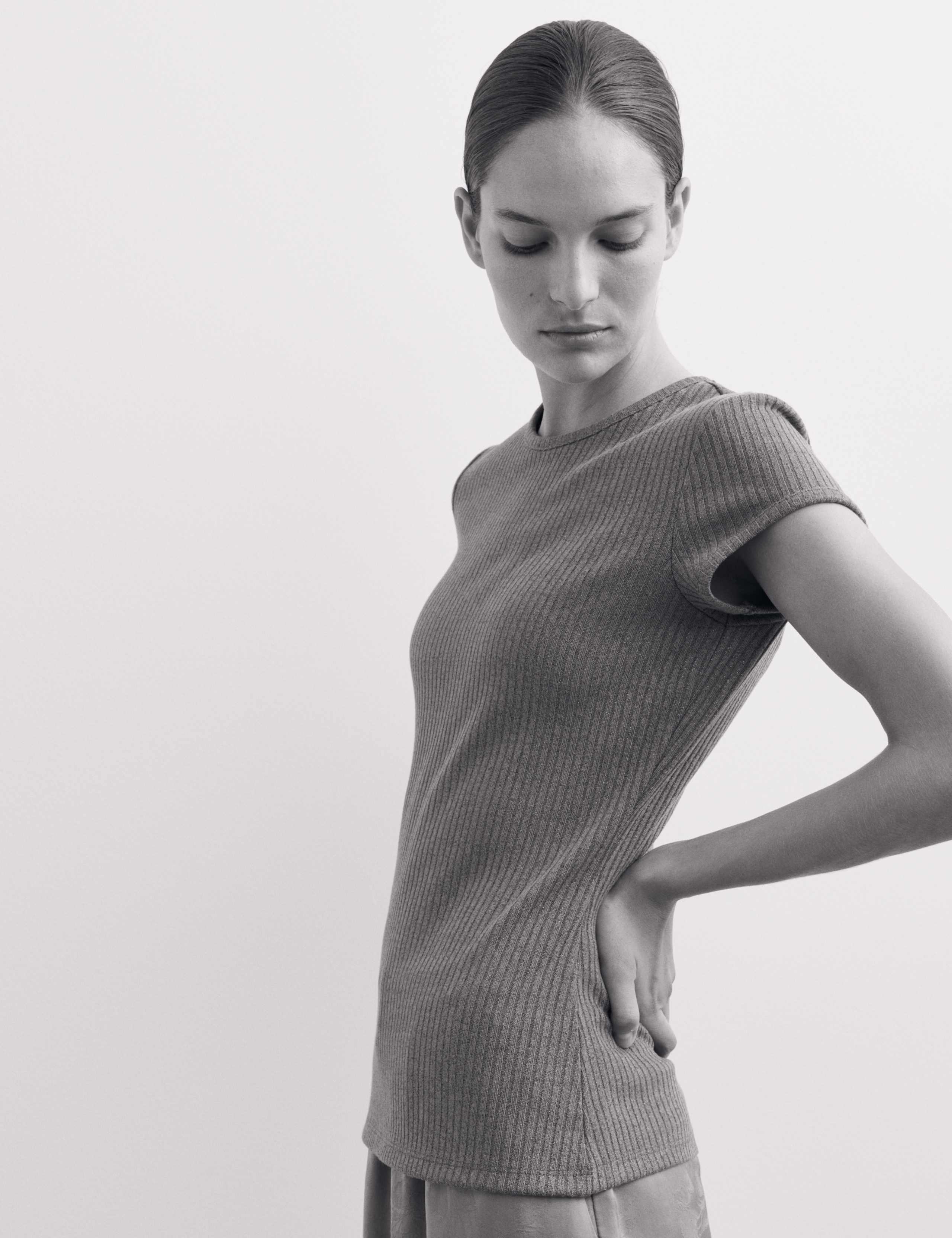 Jersey Lurex Crew Neck Sparkly Top 5 of 6