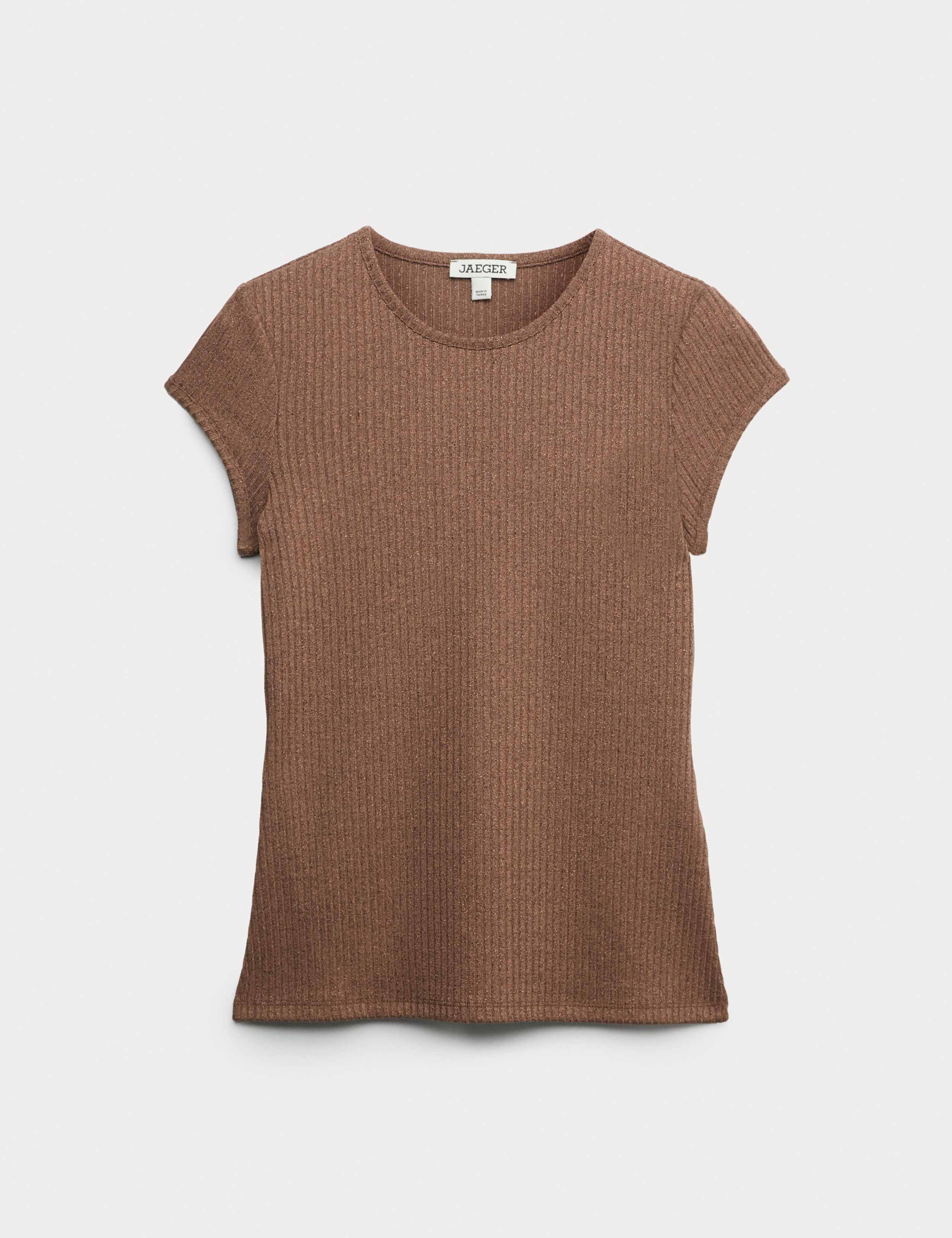 Jersey Crew Neck Sparkly Top 2 of 6