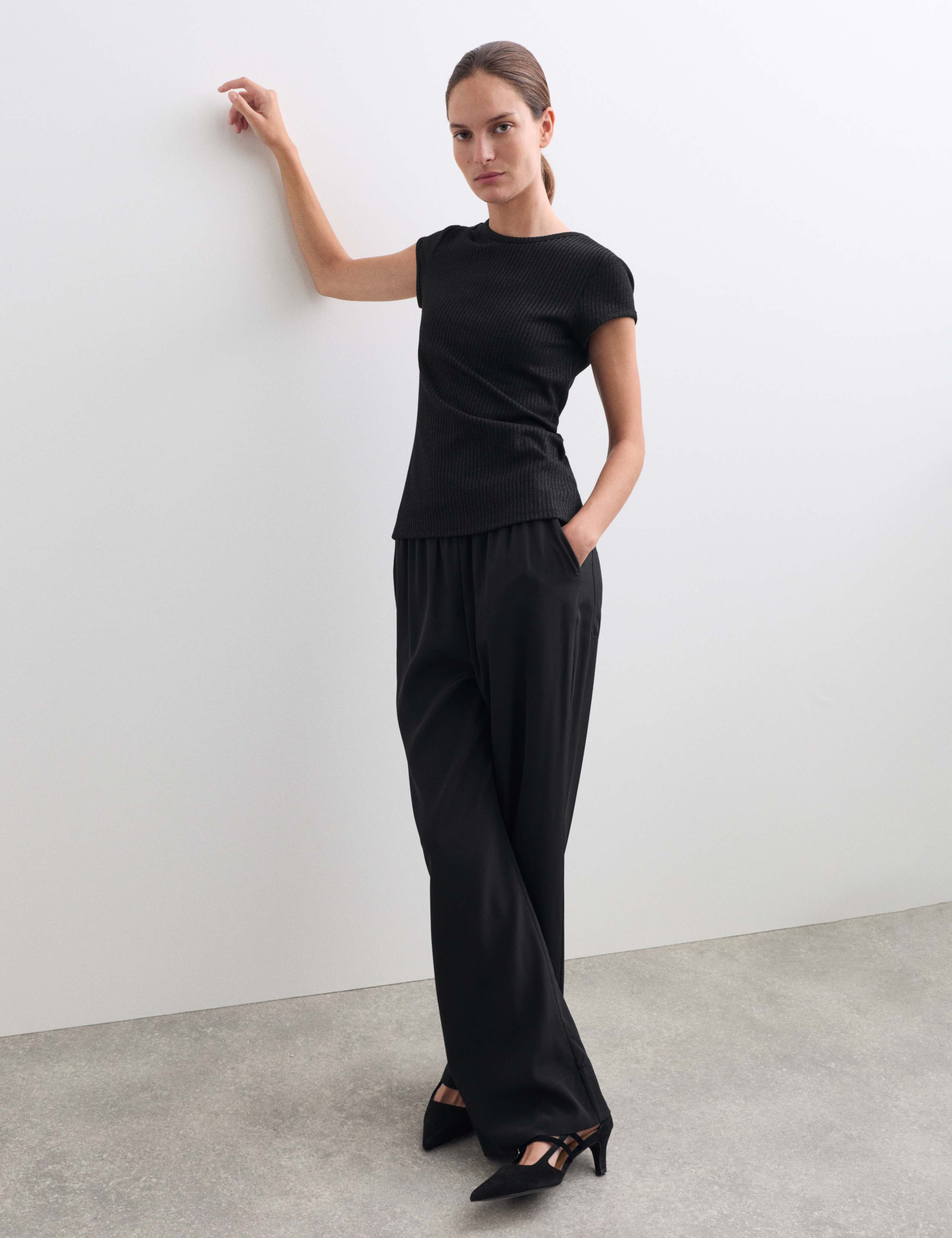 Jersey Crew Neck Sparkly Top 1 of 7