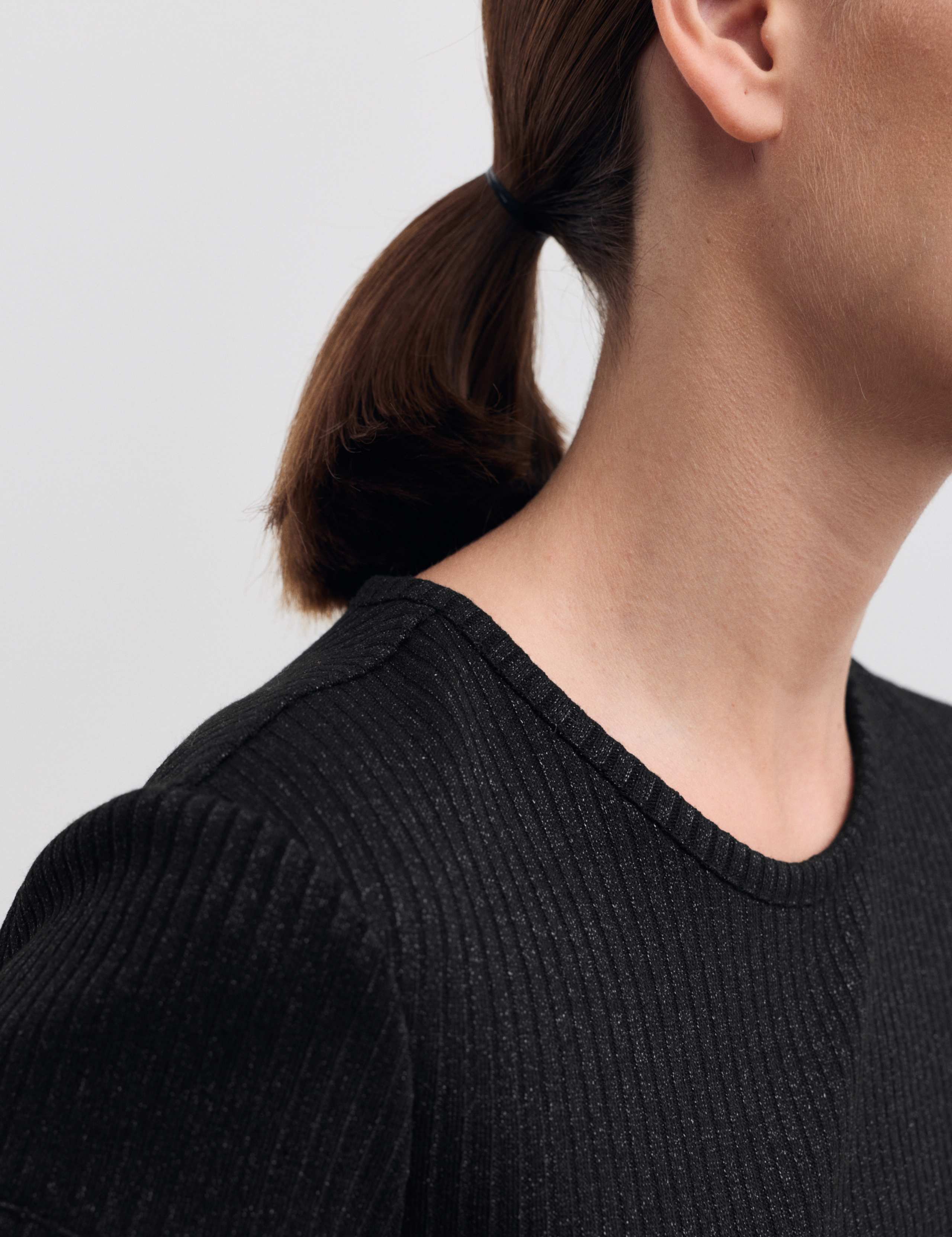 Jersey Crew Neck Sparkly Top 3 of 7