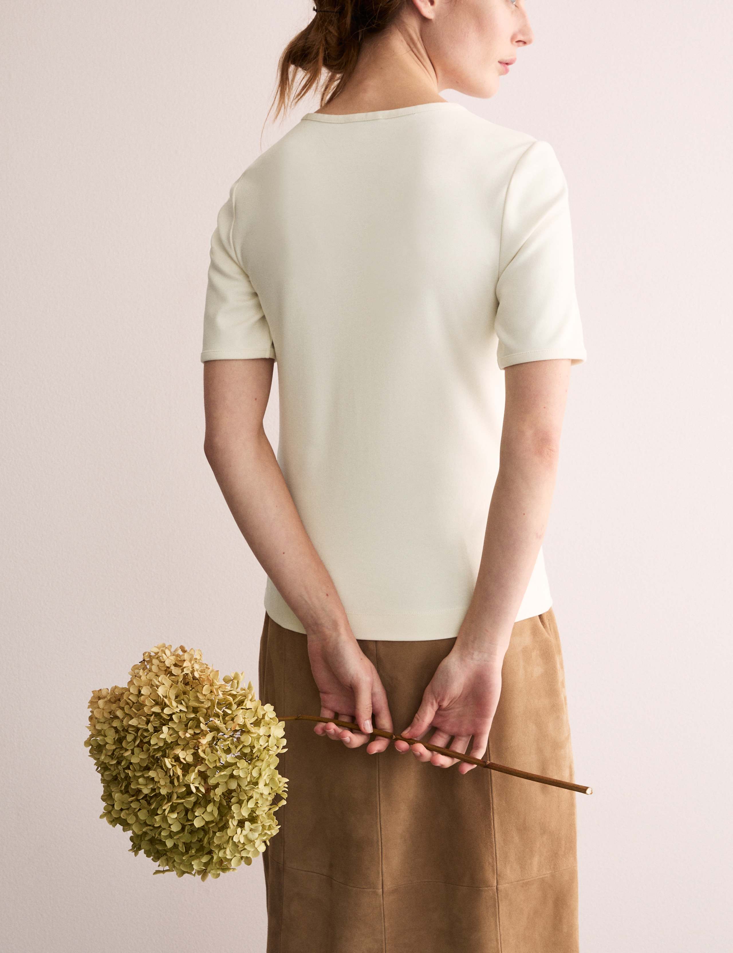 Cotton Modal Blend Jersey V-Neck Top 4 of 6