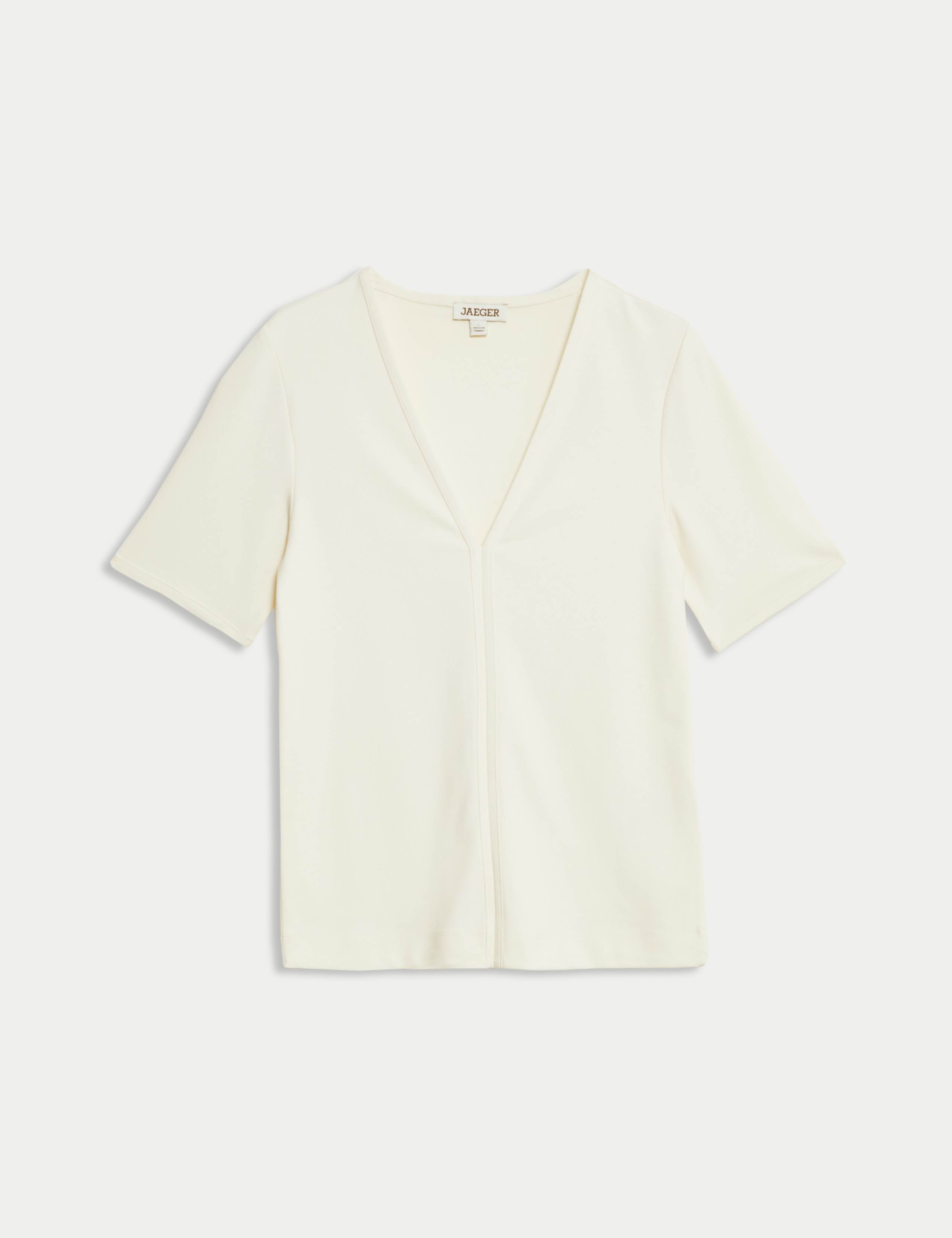 Cotton Modal Blend Jersey V-Neck Top 2 of 6