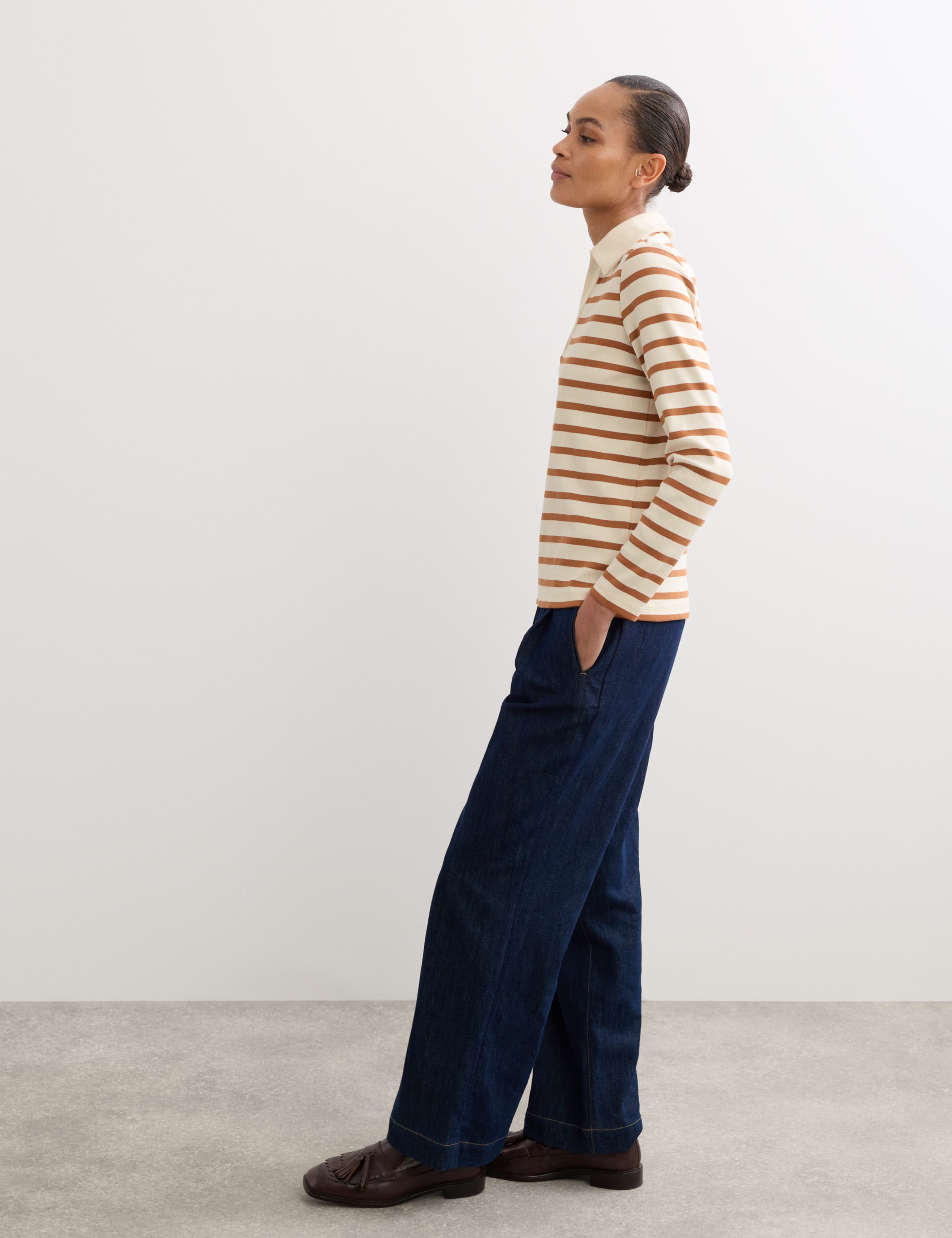 Pure Cotton V-Neck Striped Top 5 of 6