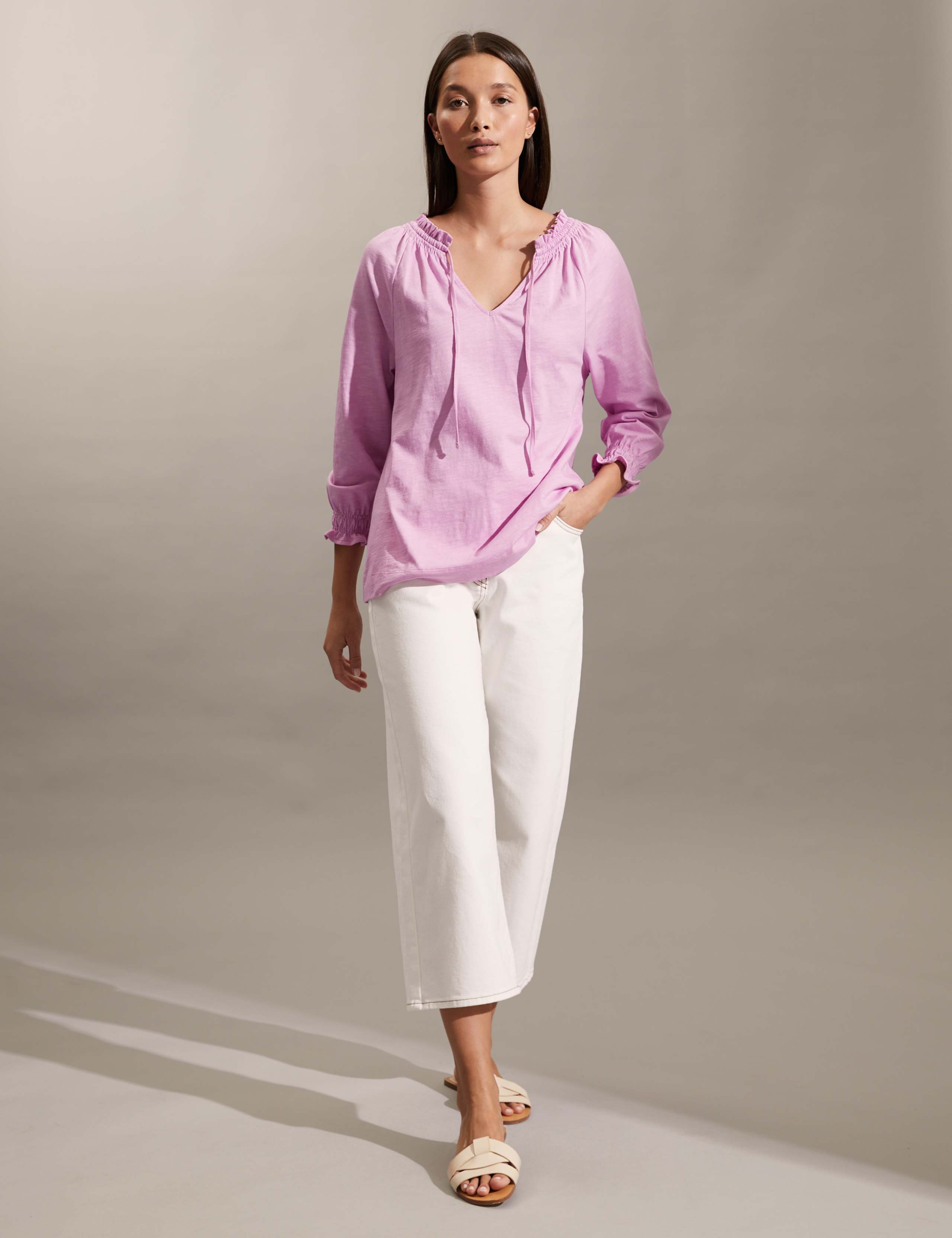 Jersey Tie Neck Top 1 of 6