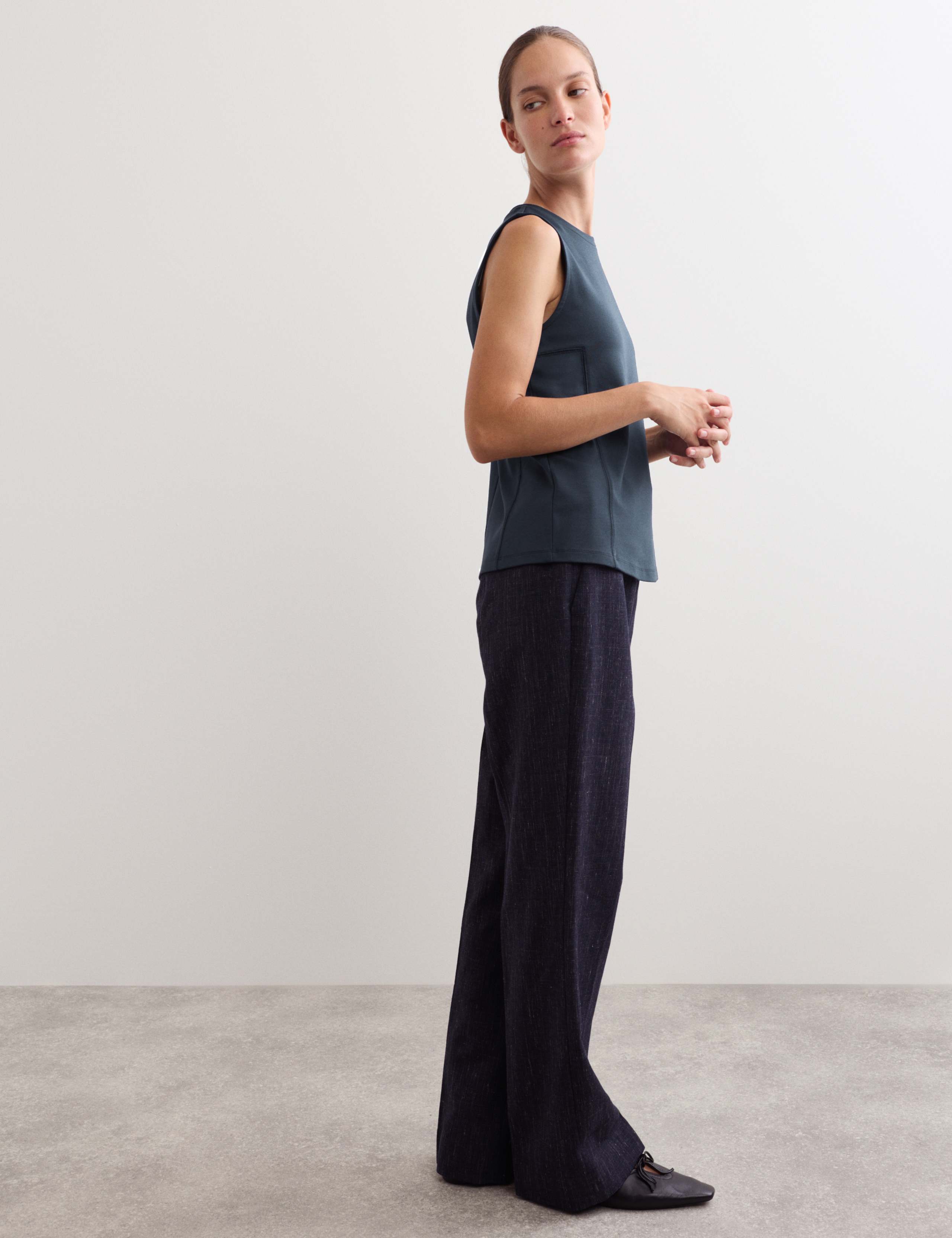 Cotton Modal Blend Shell Top with Stretch 5 of 8