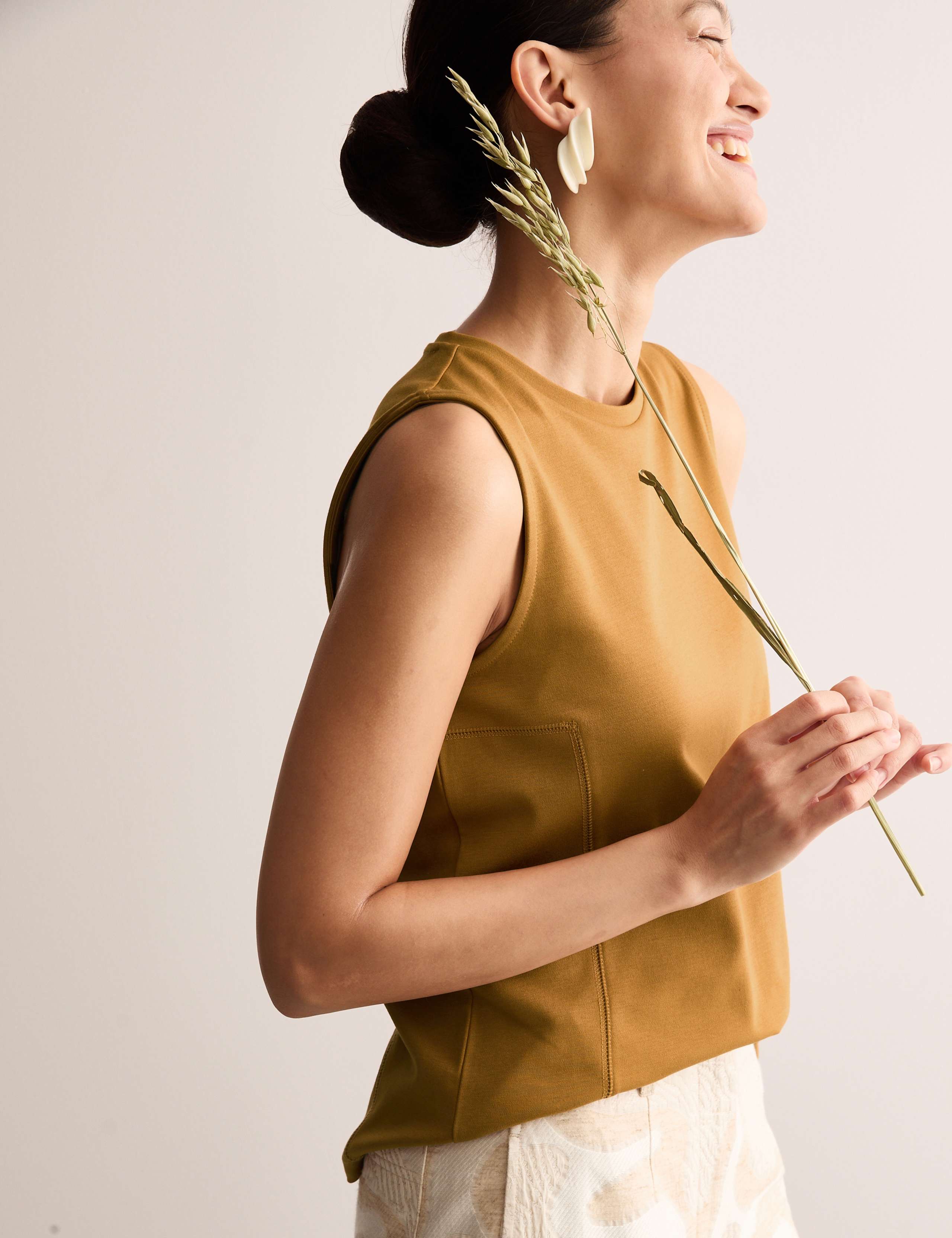 Cotton Modal Blend Shell Top with Stretch 5 of 6