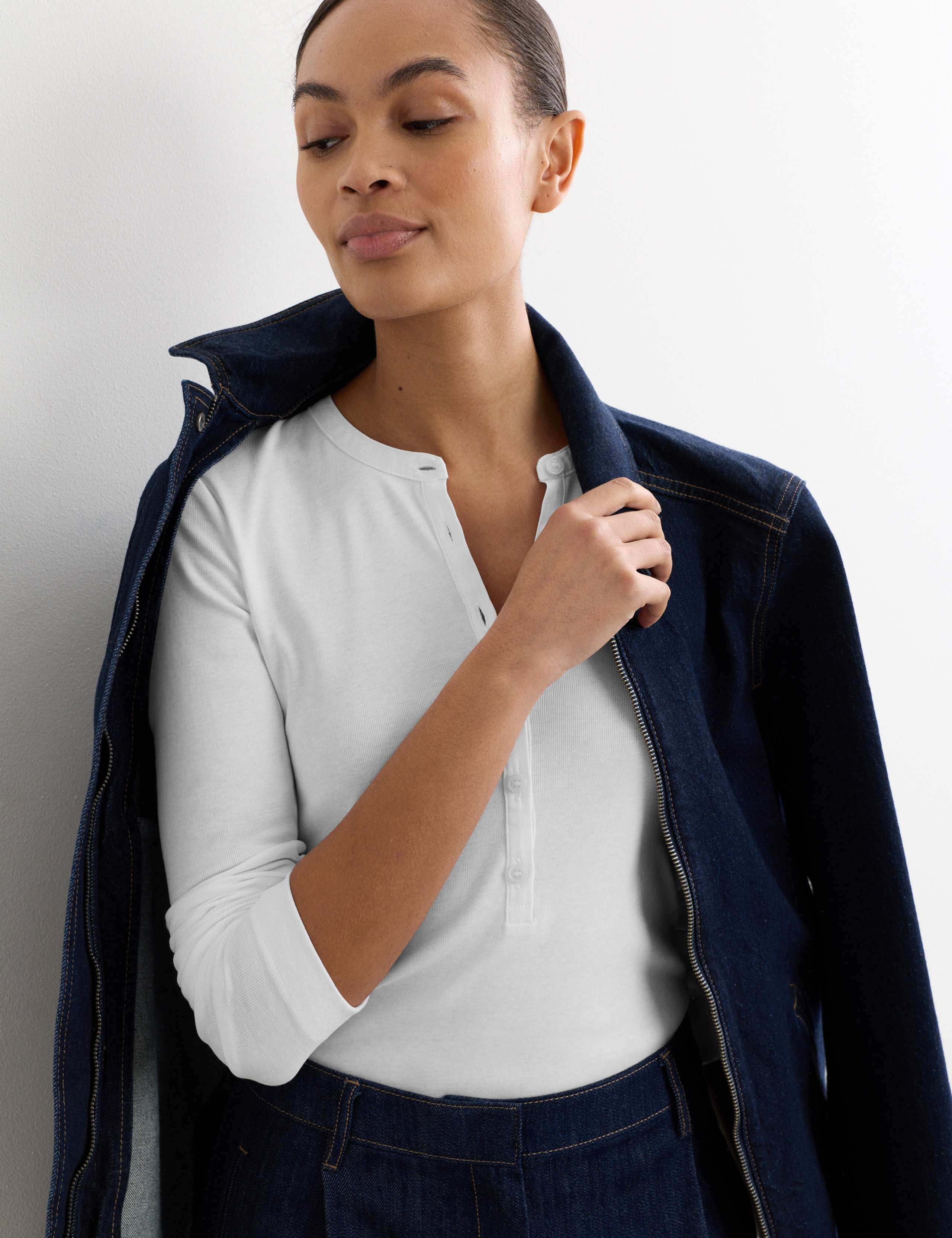 Pure Cotton Henley Top 1 of 5