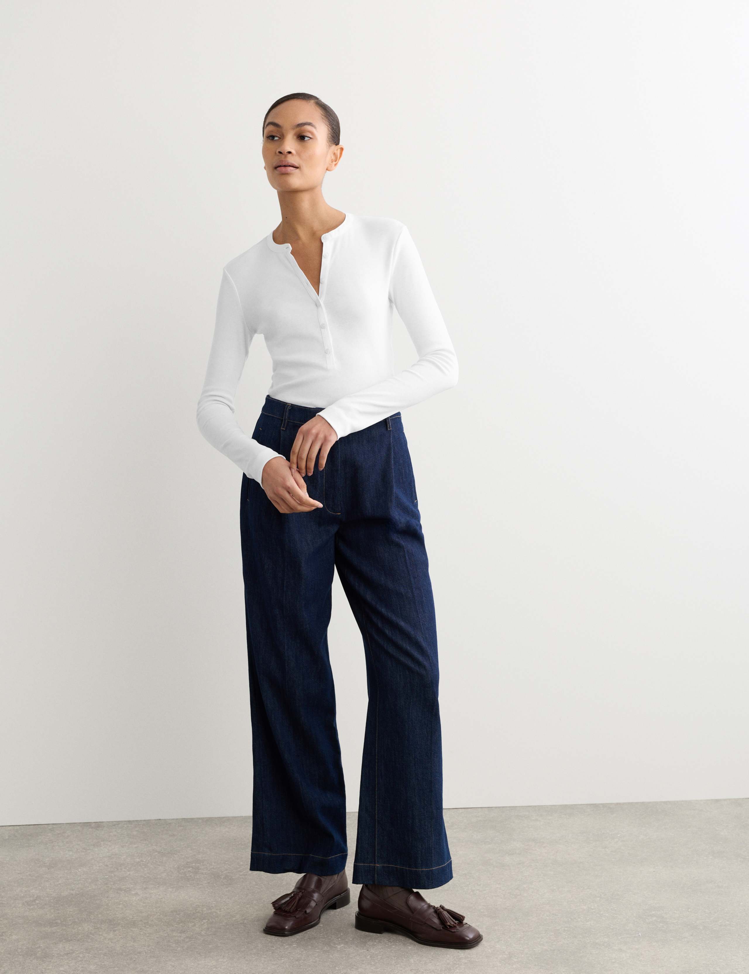 Pure Cotton Henley Top 3 of 5