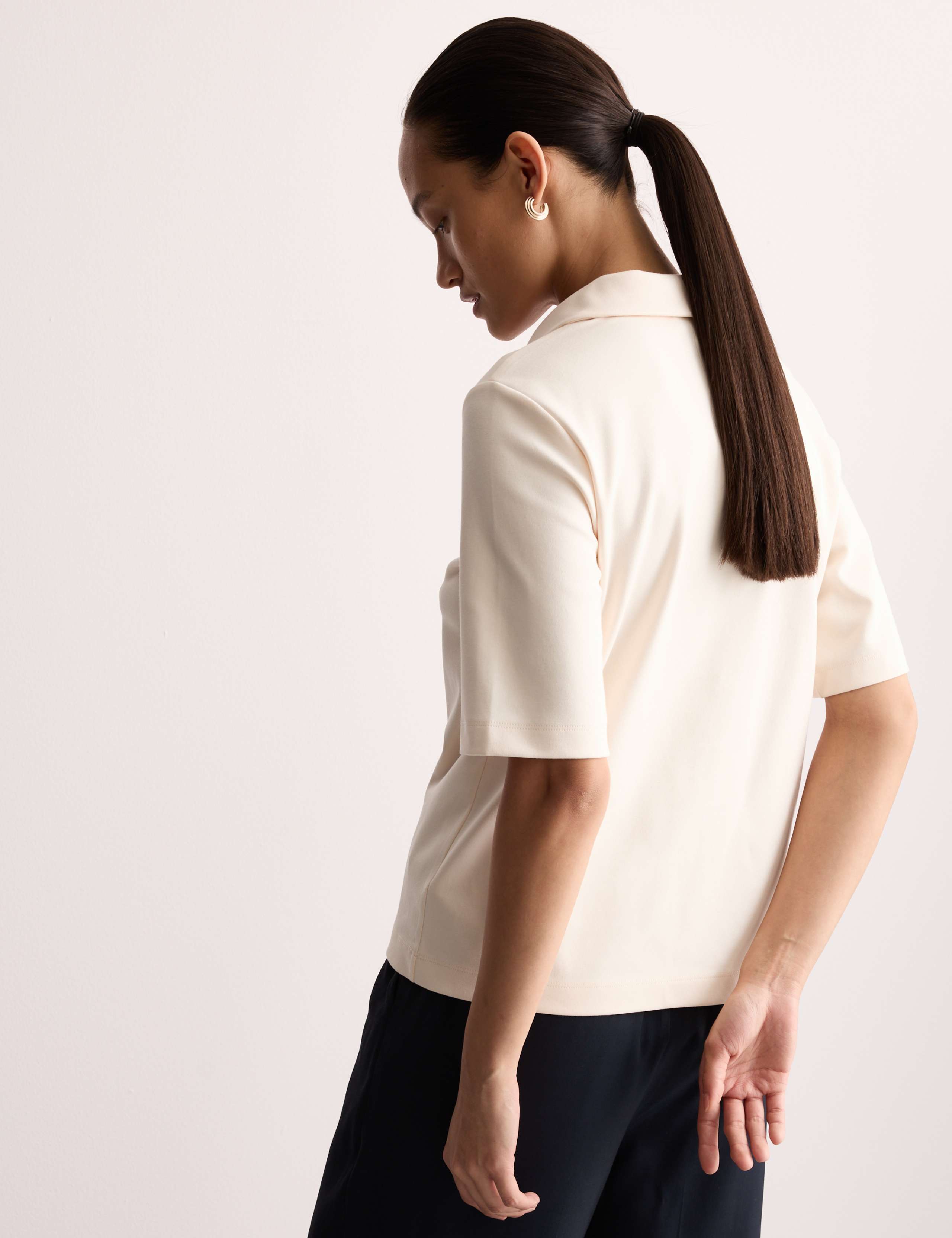 Cotton Modal Blend V-Neck T-Shirt 5 of 6