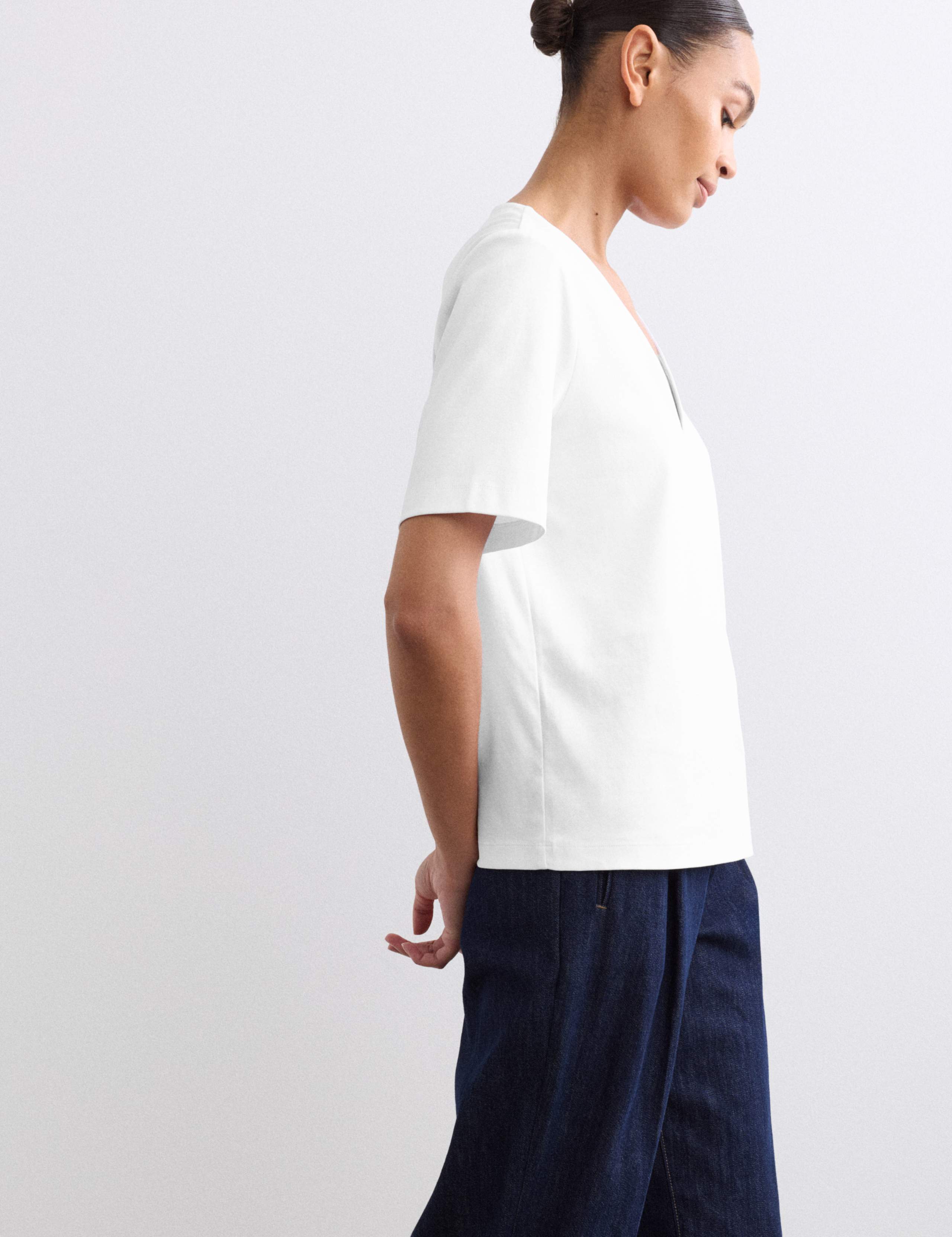 Pure Cotton V-Neck Boxy Top 6 of 7