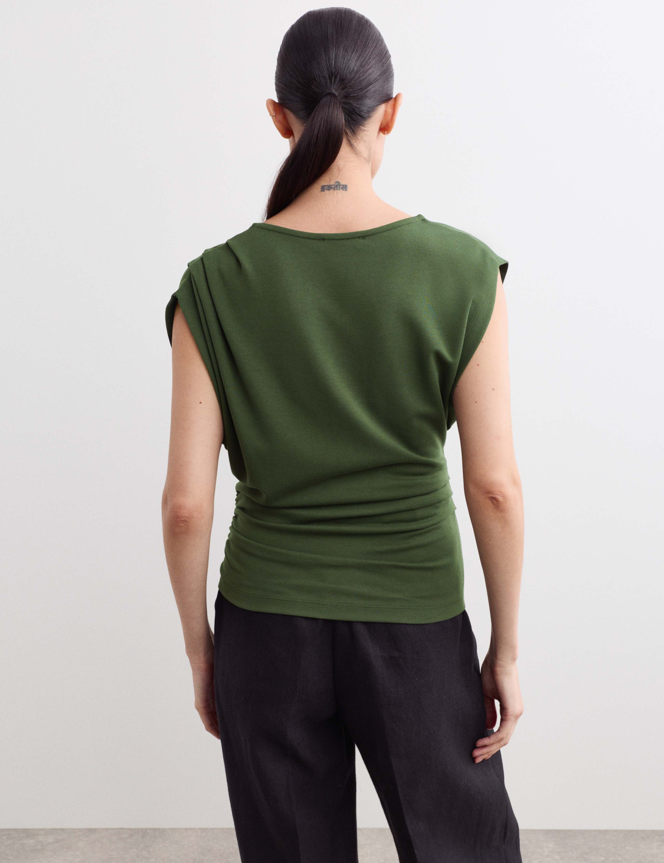 Jersey V-Neck Ruched Top 6 of 6