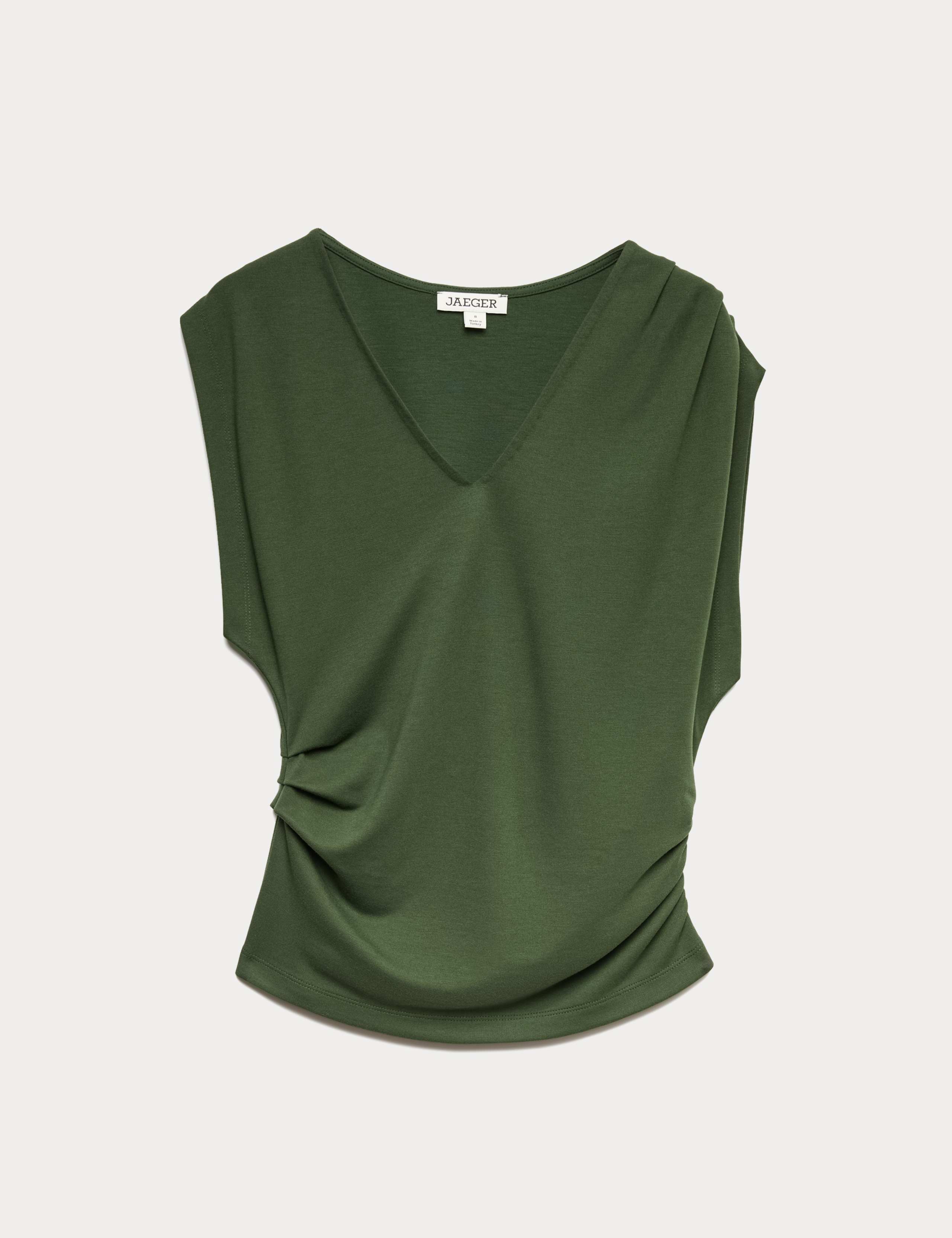 Jersey V-Neck Ruched Top 1 of 1