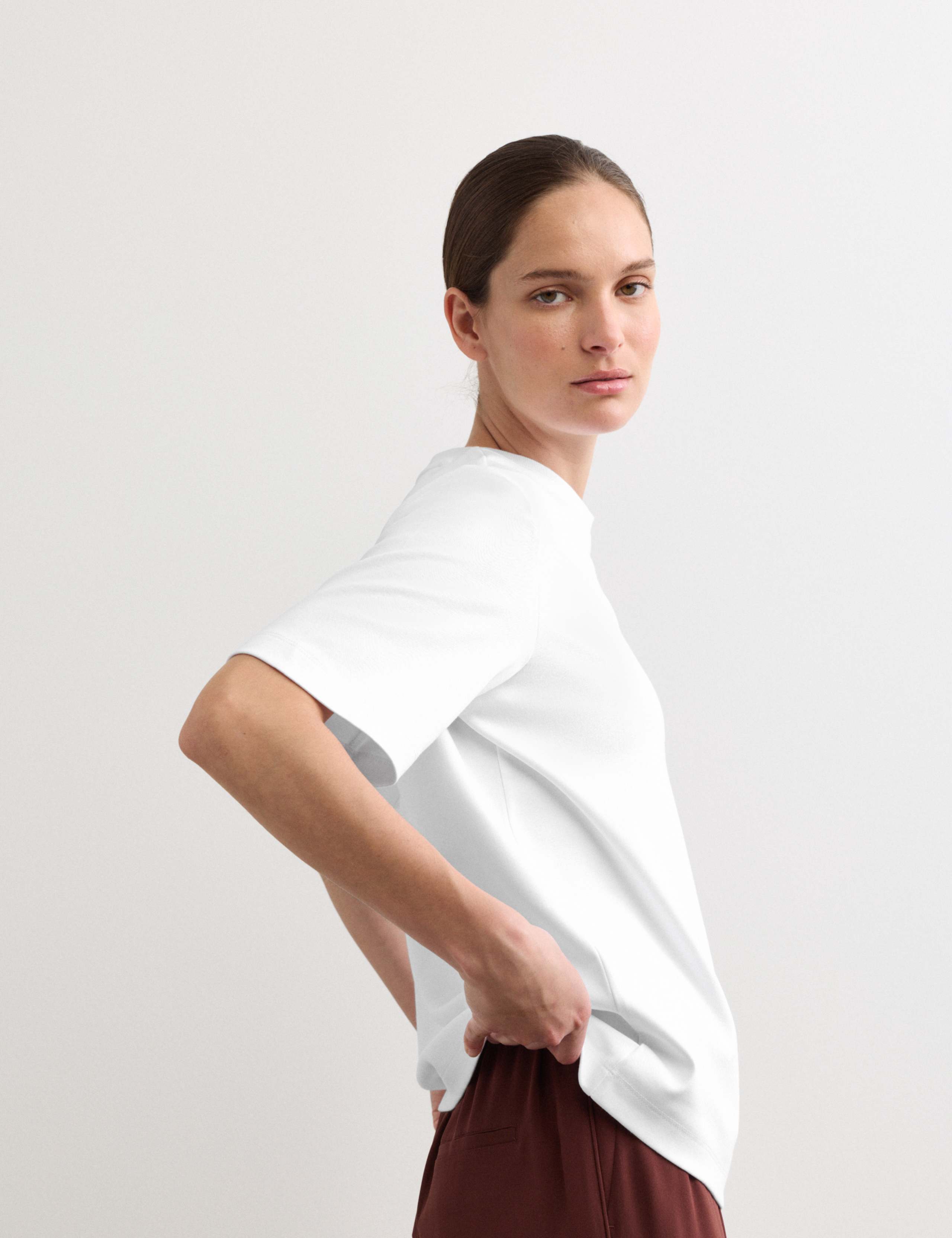 Cotton Modal Blend Crew Neck T-Shirt 4 of 5