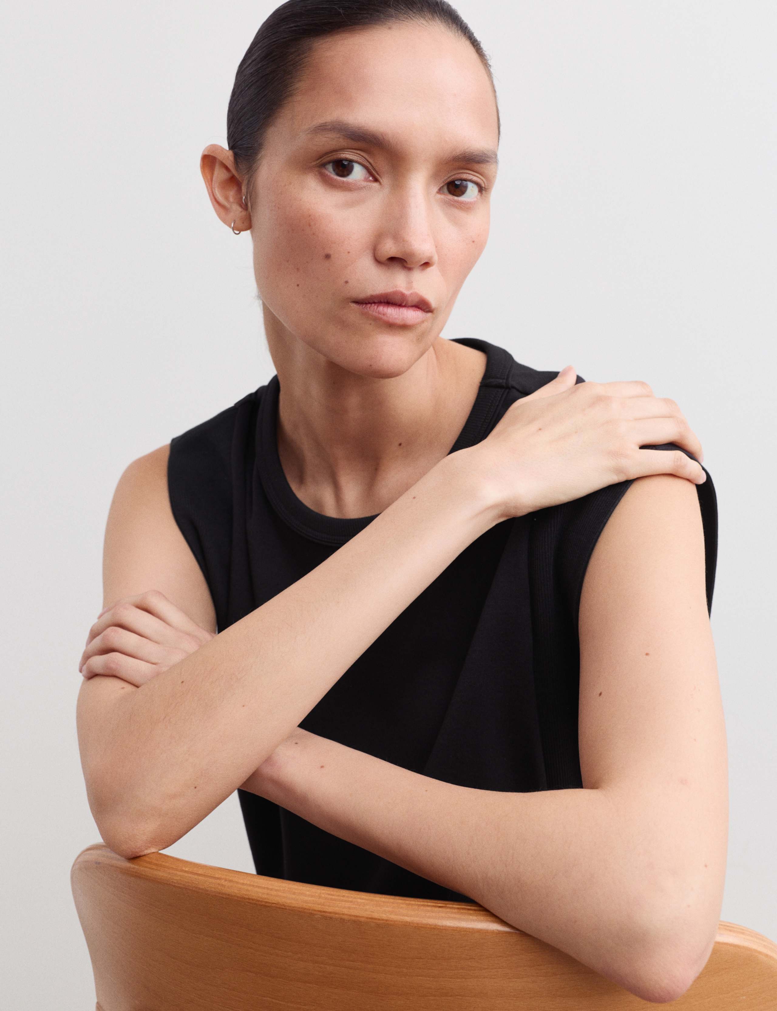 Cotton Modal Blend Ribbed Tank Top 4 of 6