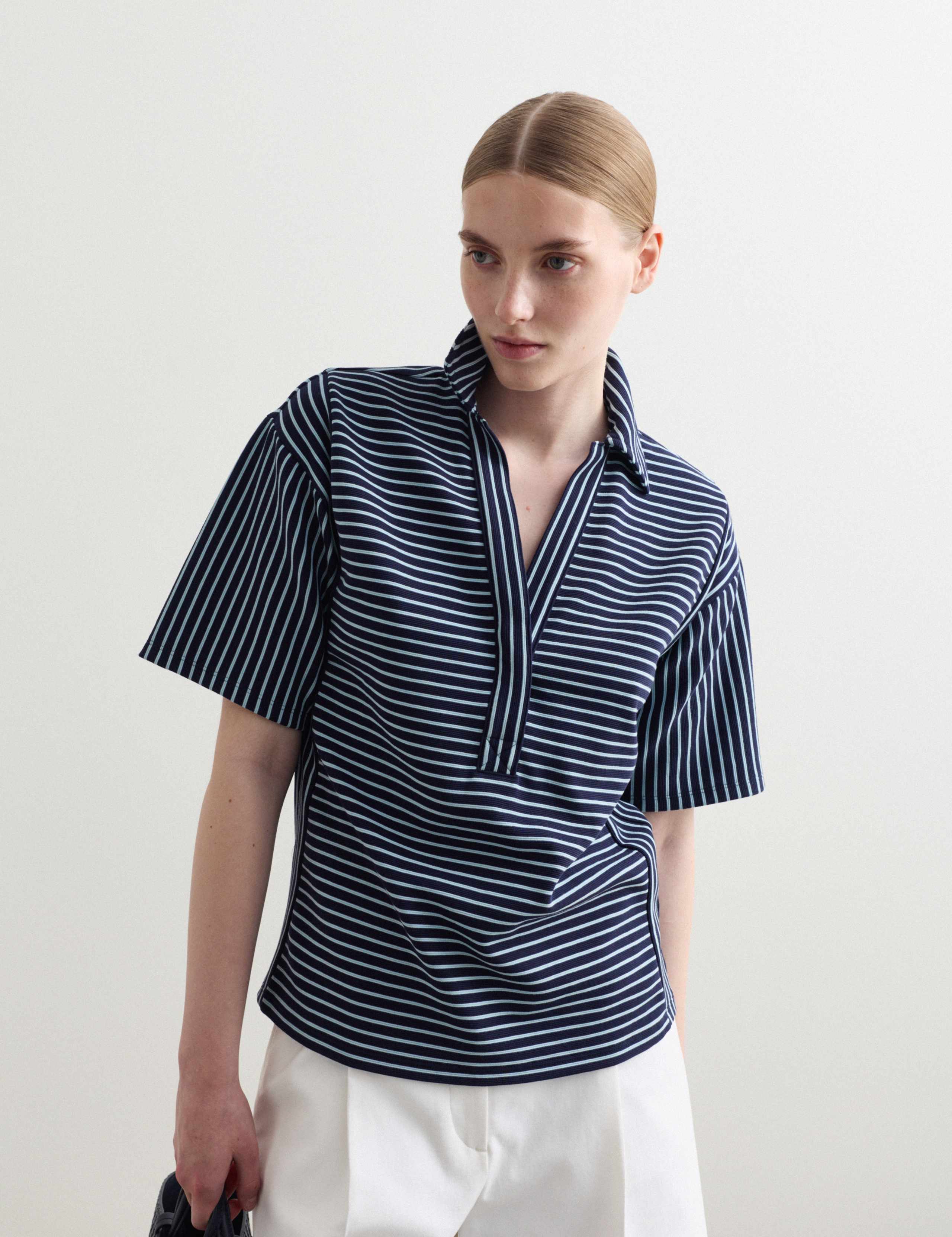 Pure Cotton Striped Polo Top 3 of 7