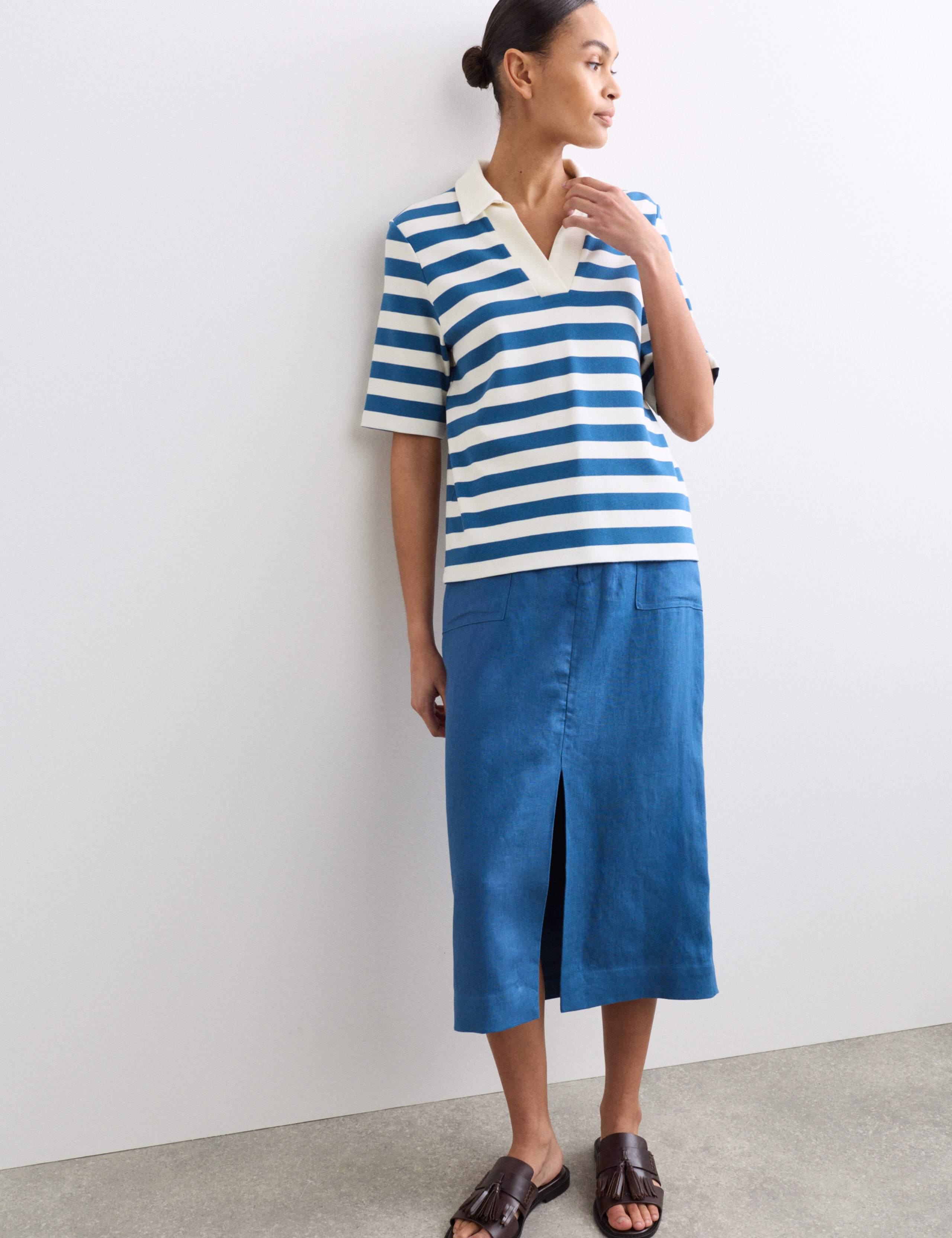 Cotton Modal Blend Striped T-Shirt 3 of 7