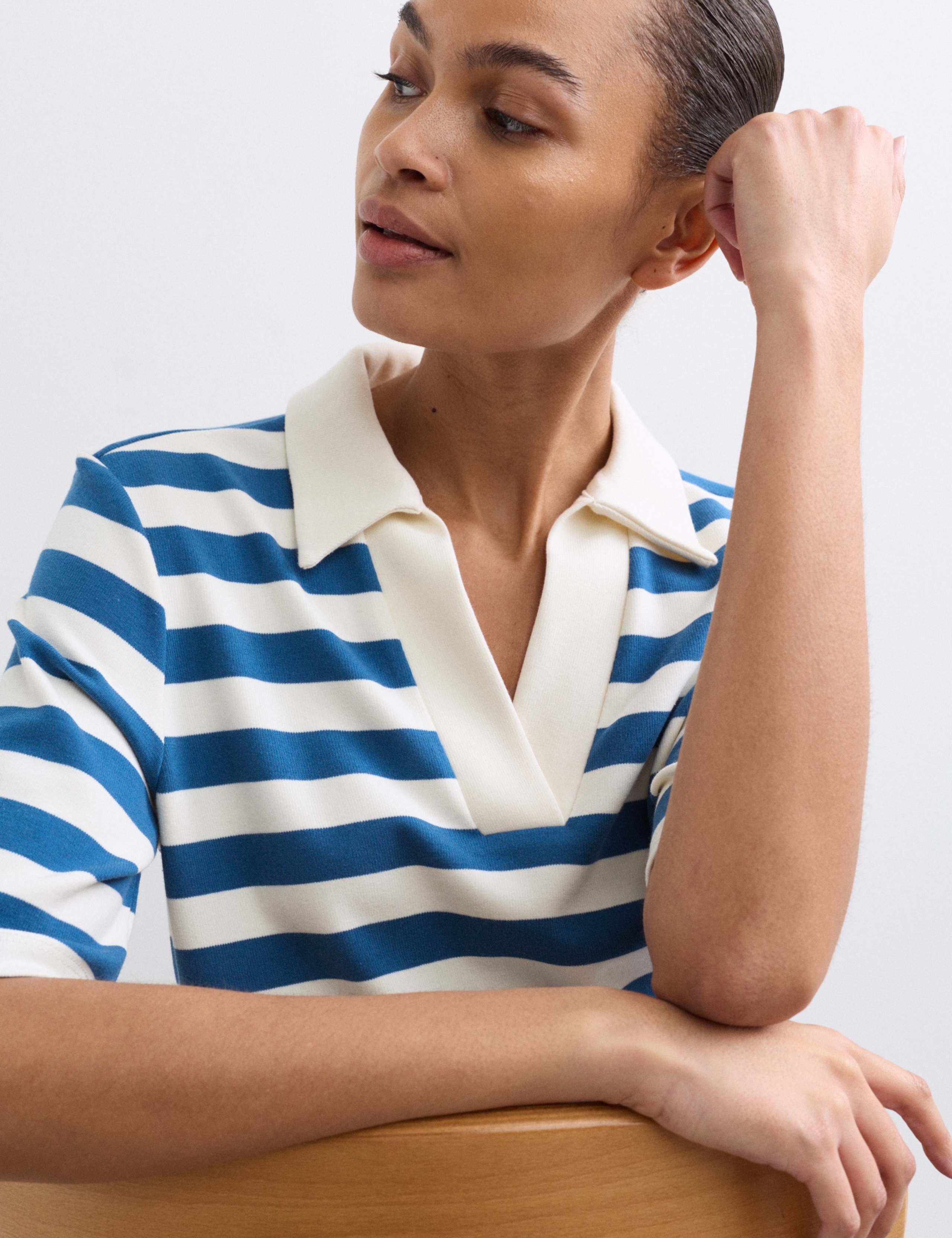 Cotton Modal Blend Striped T-Shirt 4 of 7
