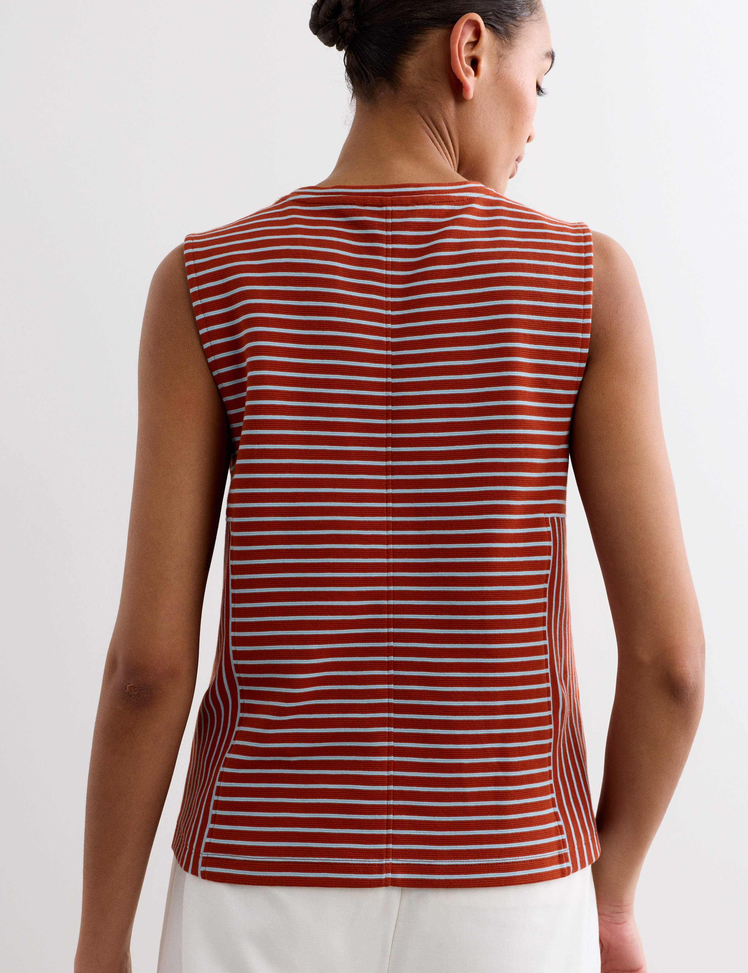 Pure Cotton Striped Ribbed Vest Top 7 of 7