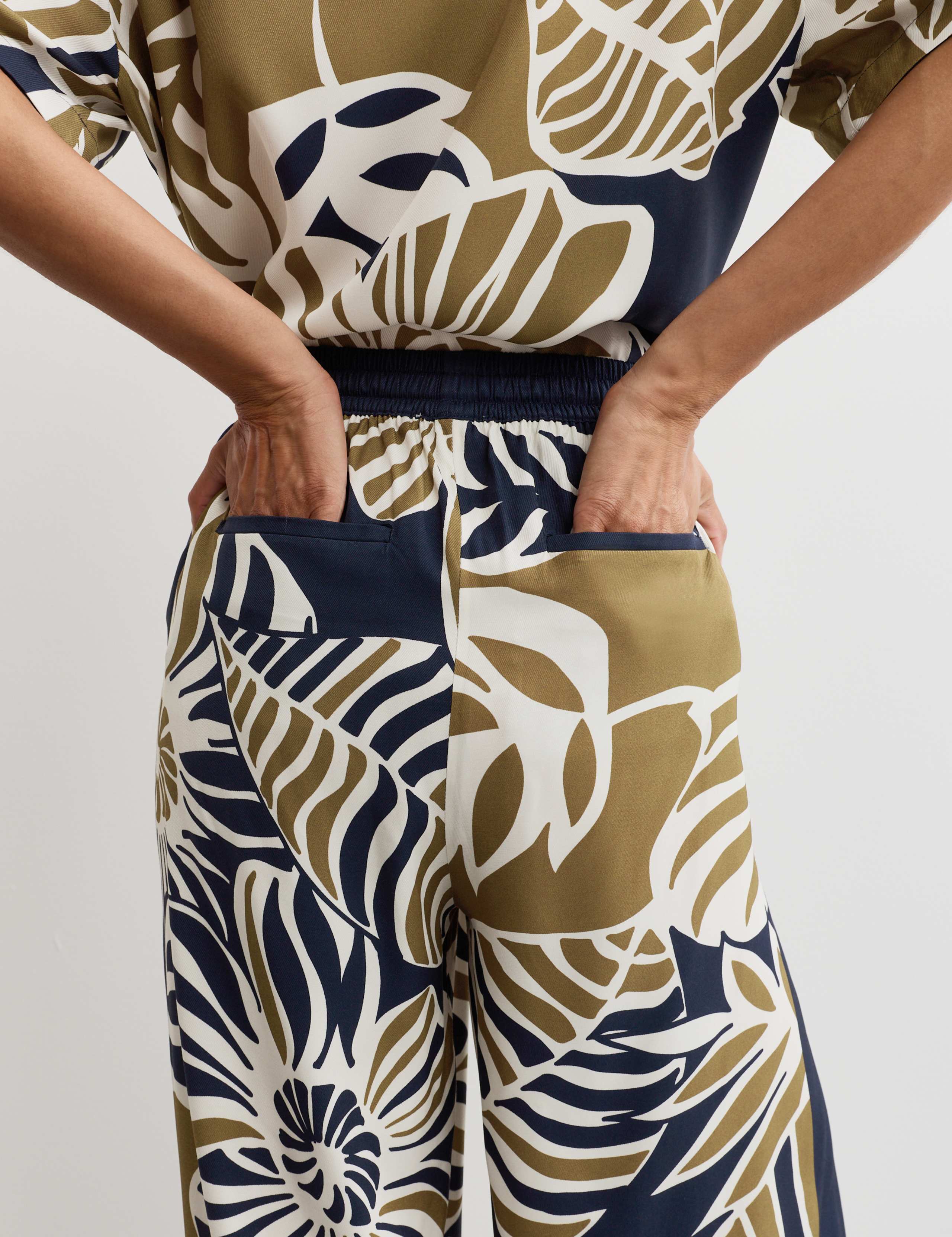 Botanical Leaf Print Wool Dobby Trouser 5 of 8