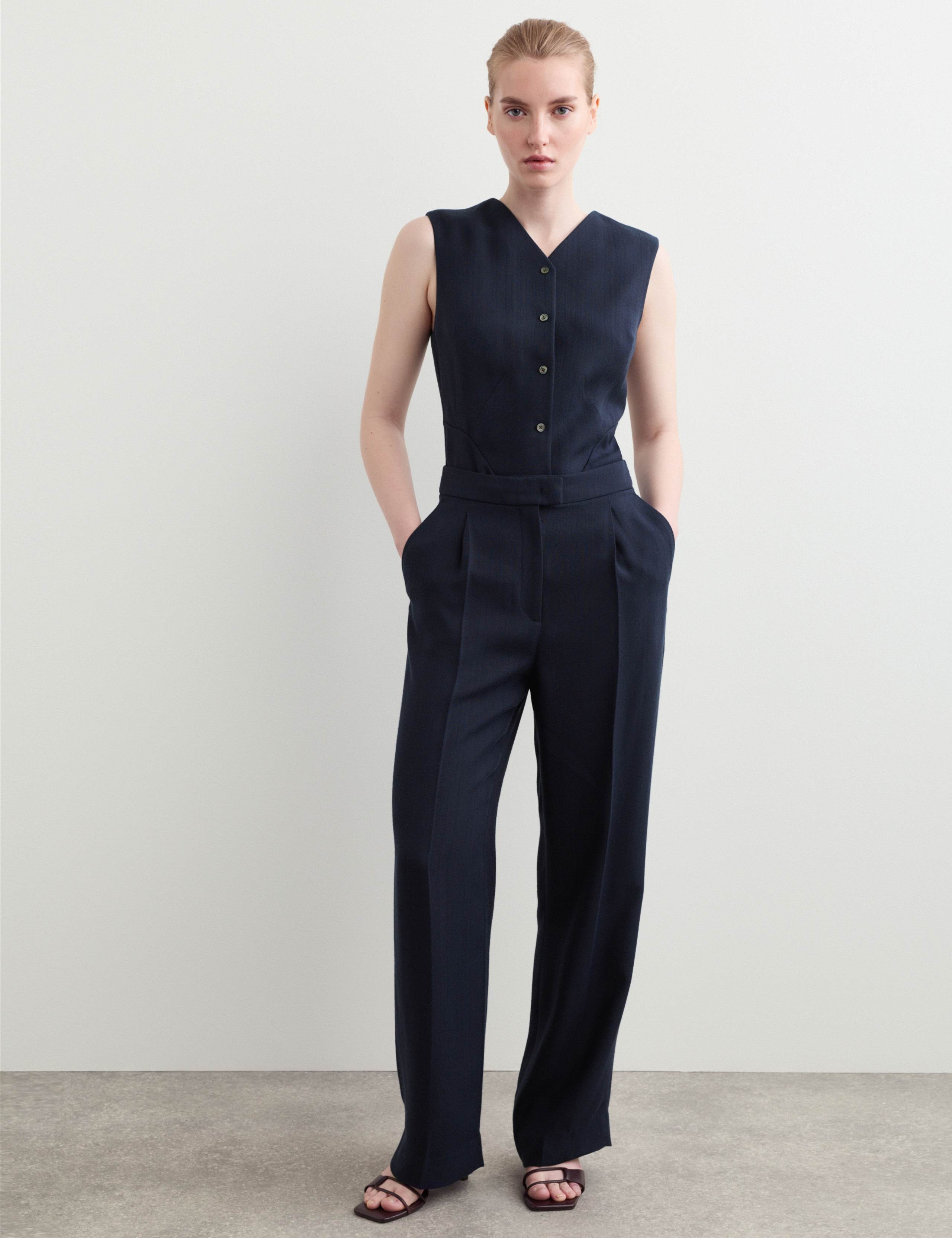Textured Straight Leg Trousers 5 of 7