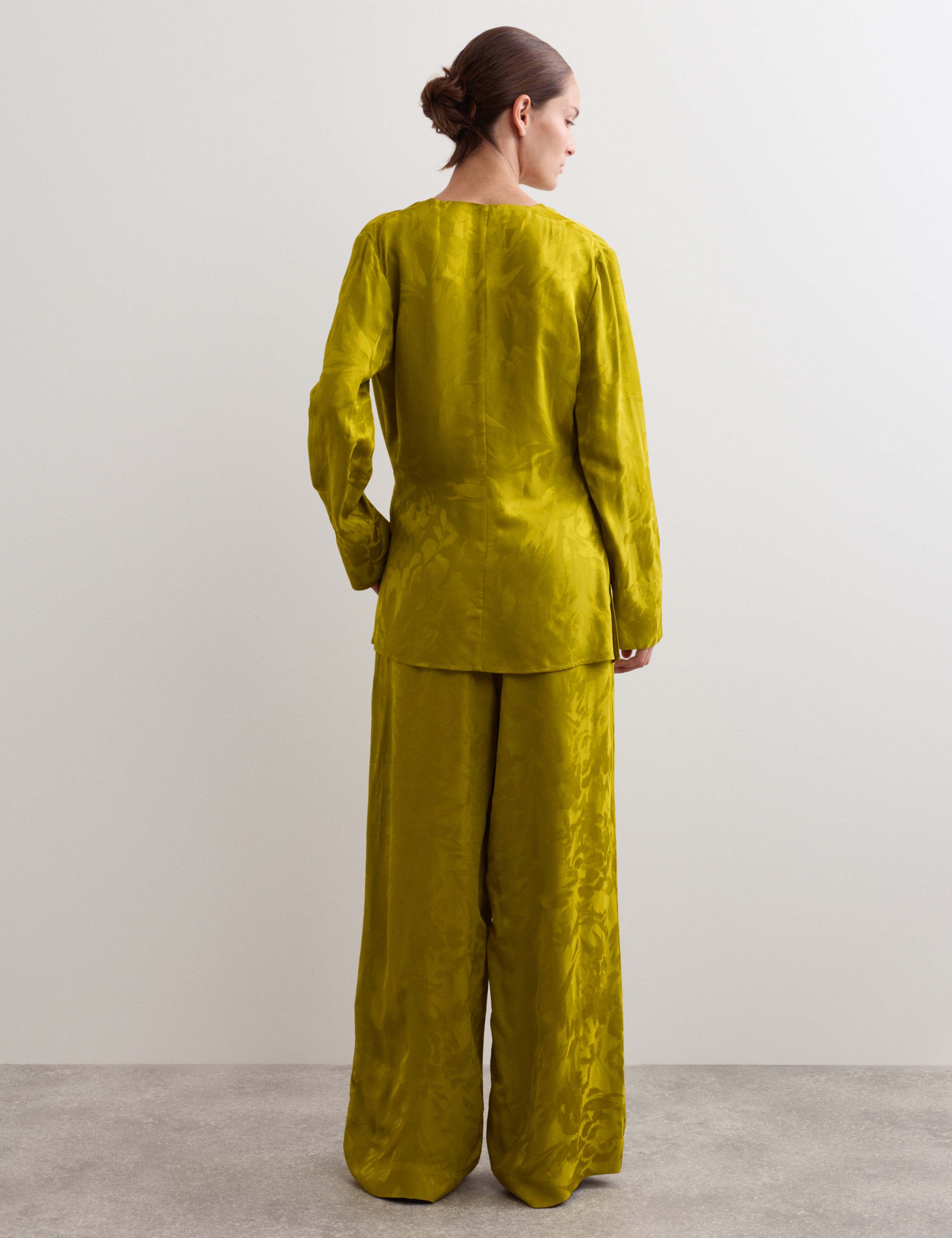 Avocado Oil Viscose Jacquard Trouser 6 of 8