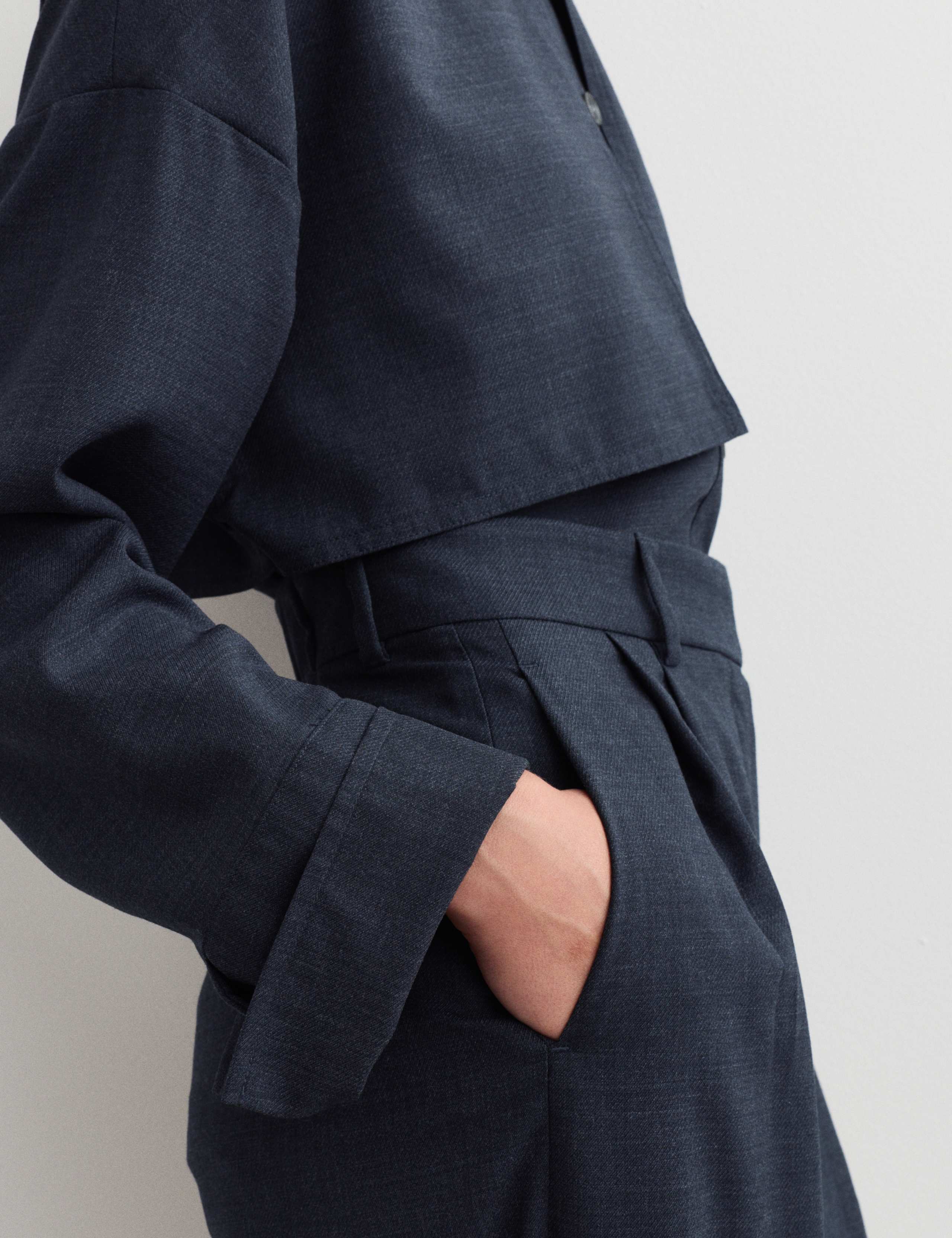 Wool Rich Pleated Wide Leg Trousers 5 of 7